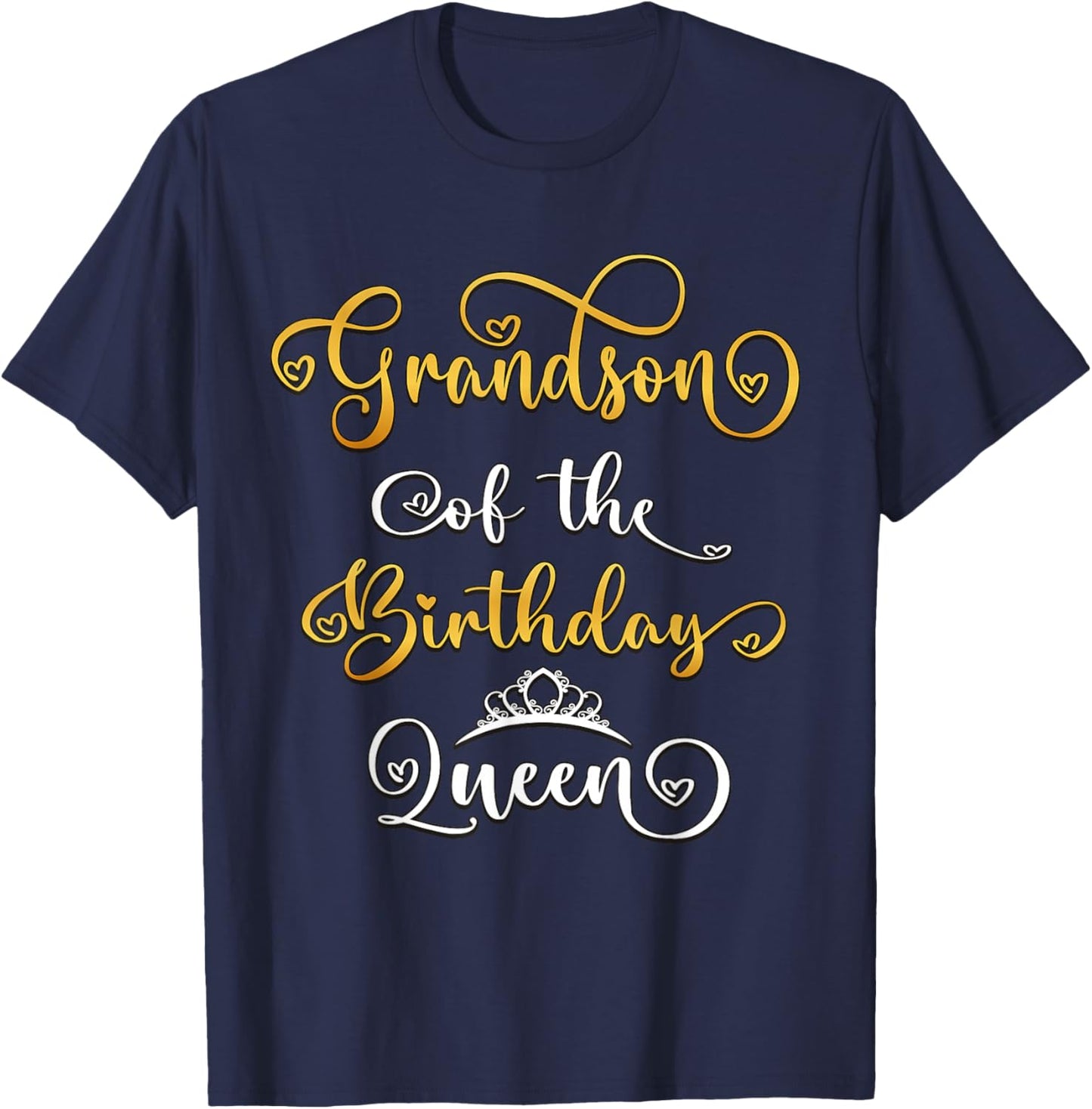 Grandson Of The Birthday Queen Bday Party T-Shirt - T-Shirt | Navy