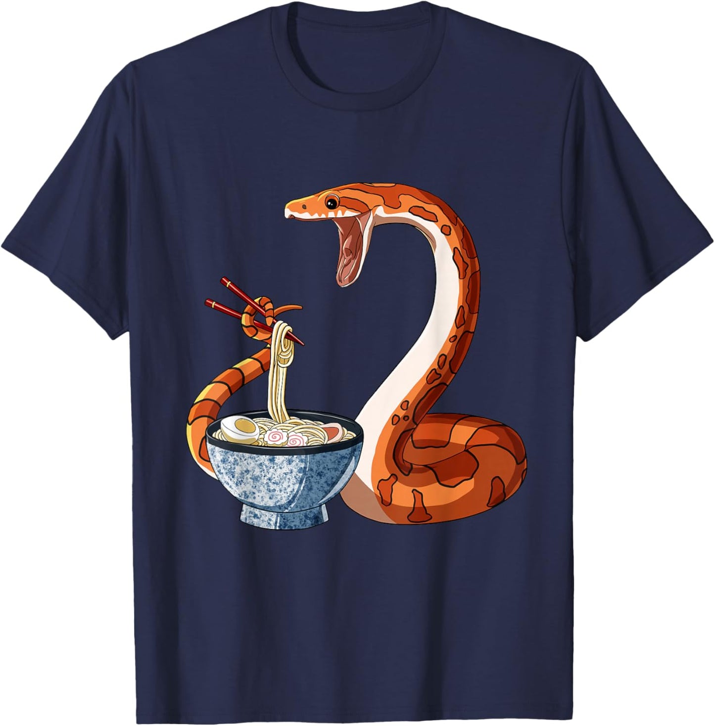 Funny Japanese Kawaii Ramen Corn Snake T-Shirt - T-Shirt | Navy