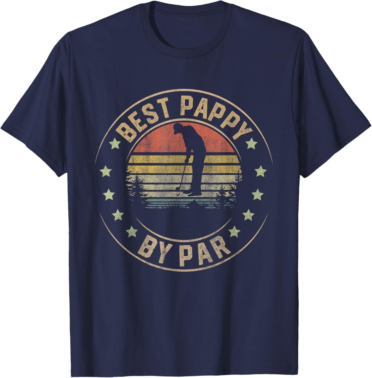 Best Pappy By Par Golf Lover Gifts Fathers Day Golfer T-Shirt - T-Shirt | Navy