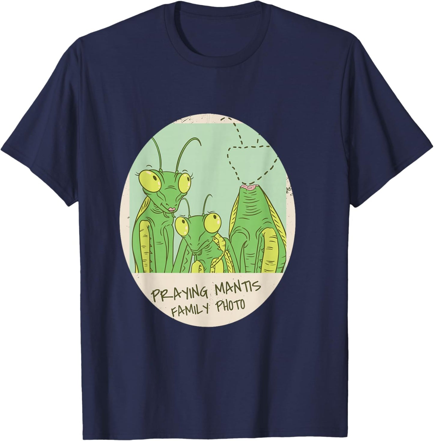 Funny Praying Mantis Family Photo Insects T-Shirt - T-Shirt | Navy