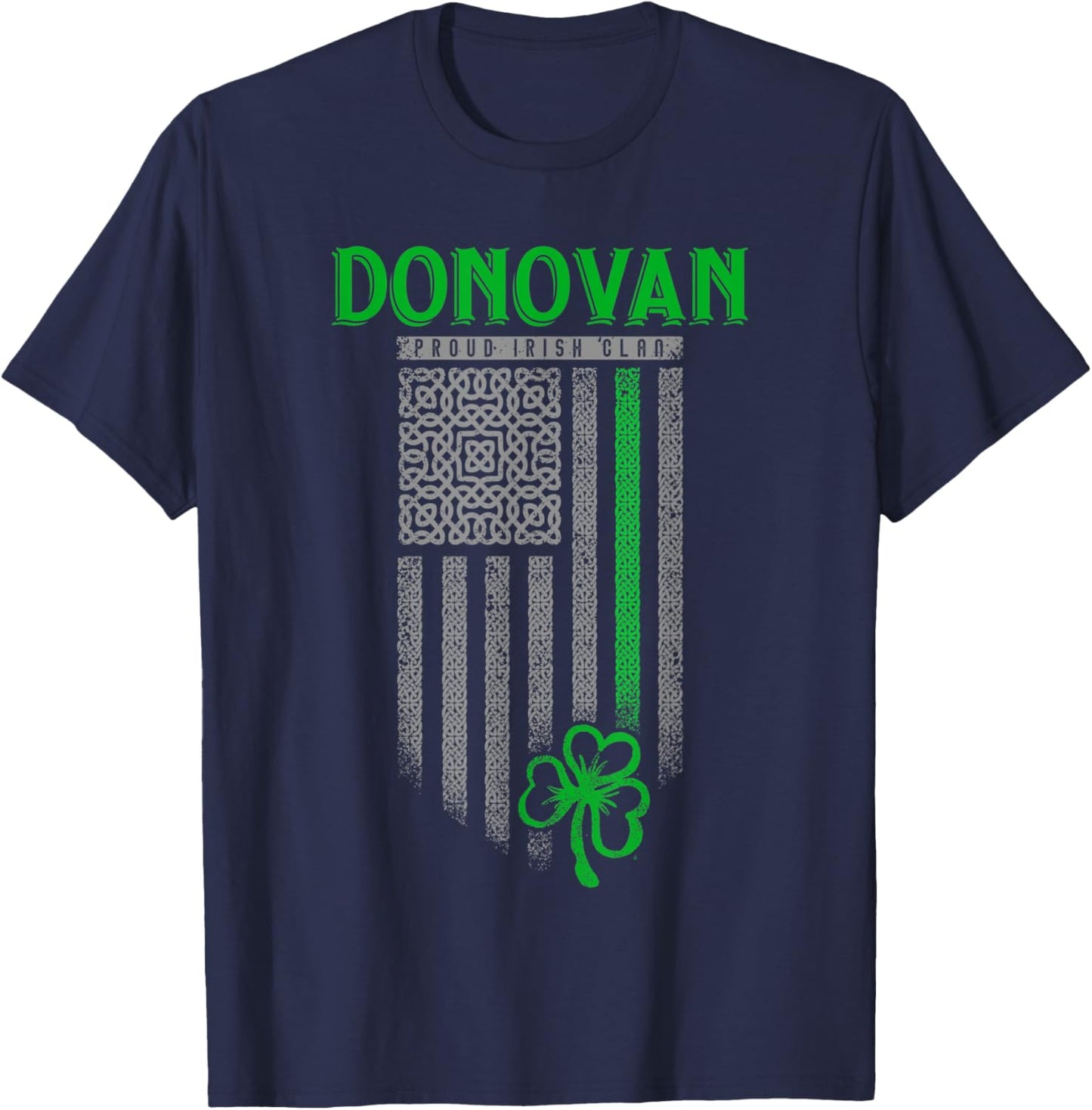 Donovan Irish Heritage Shamrock USA Flag - Donovan Family Kids Men T-Shirt - T-Shirt | Navy