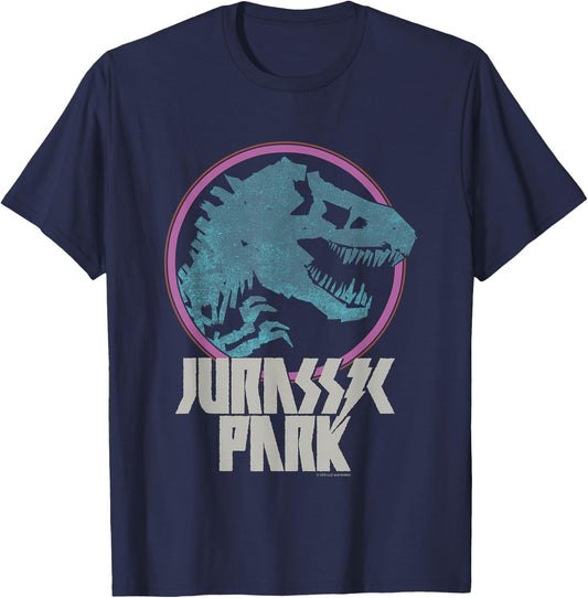 Jurassic World Jurassic Park Metal Band Vintage Poster T-Shirt - T-Shirt | Navy