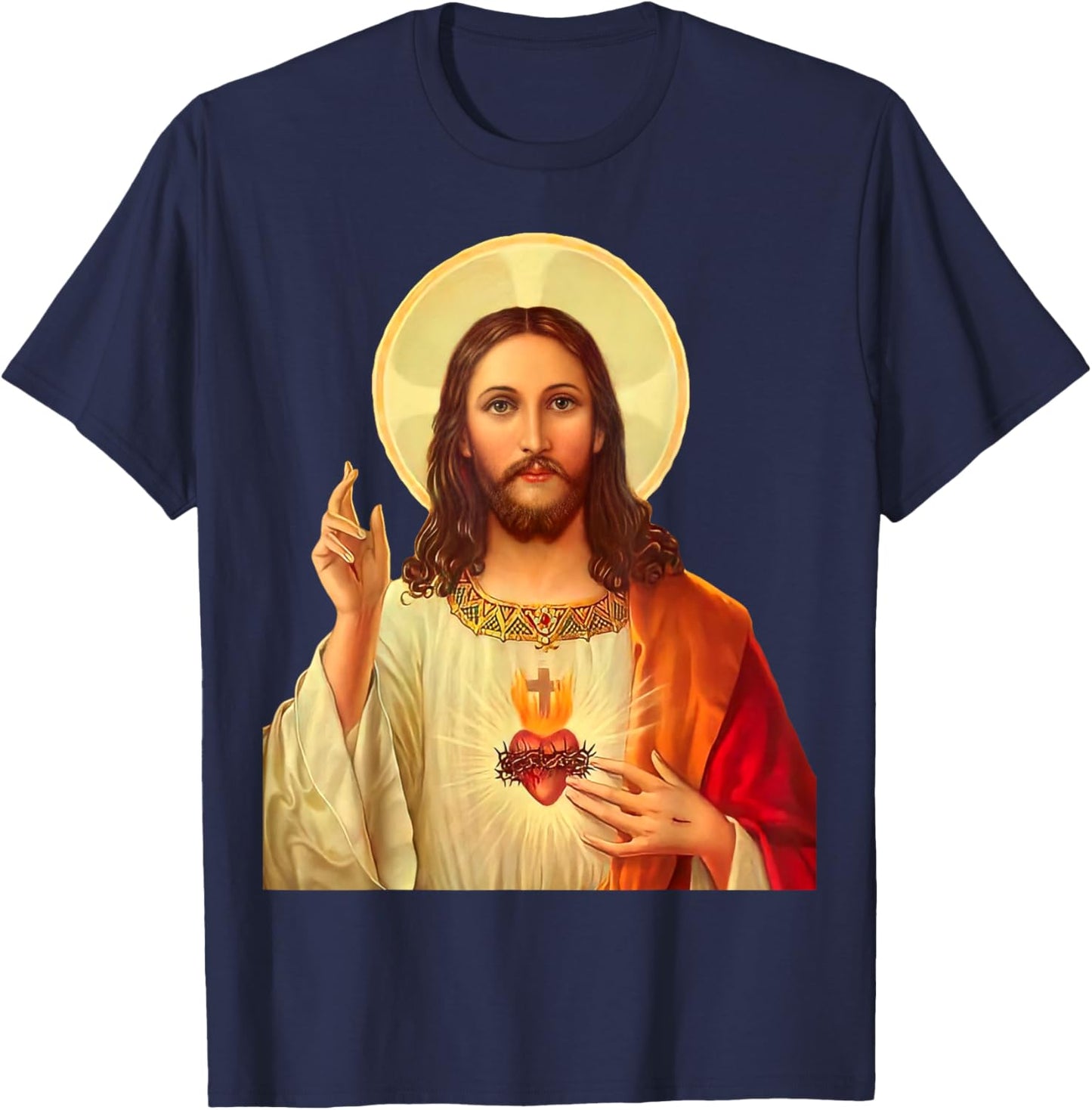 Sacred Heart of Jesus T-Shirt - T-Shirt | Navy