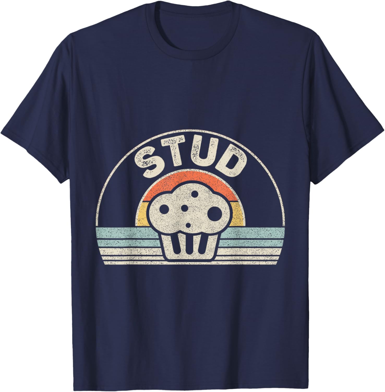 Catch Some Rays Vintage Retro Stud Muffin T-Shirt - T-Shirt | Navy