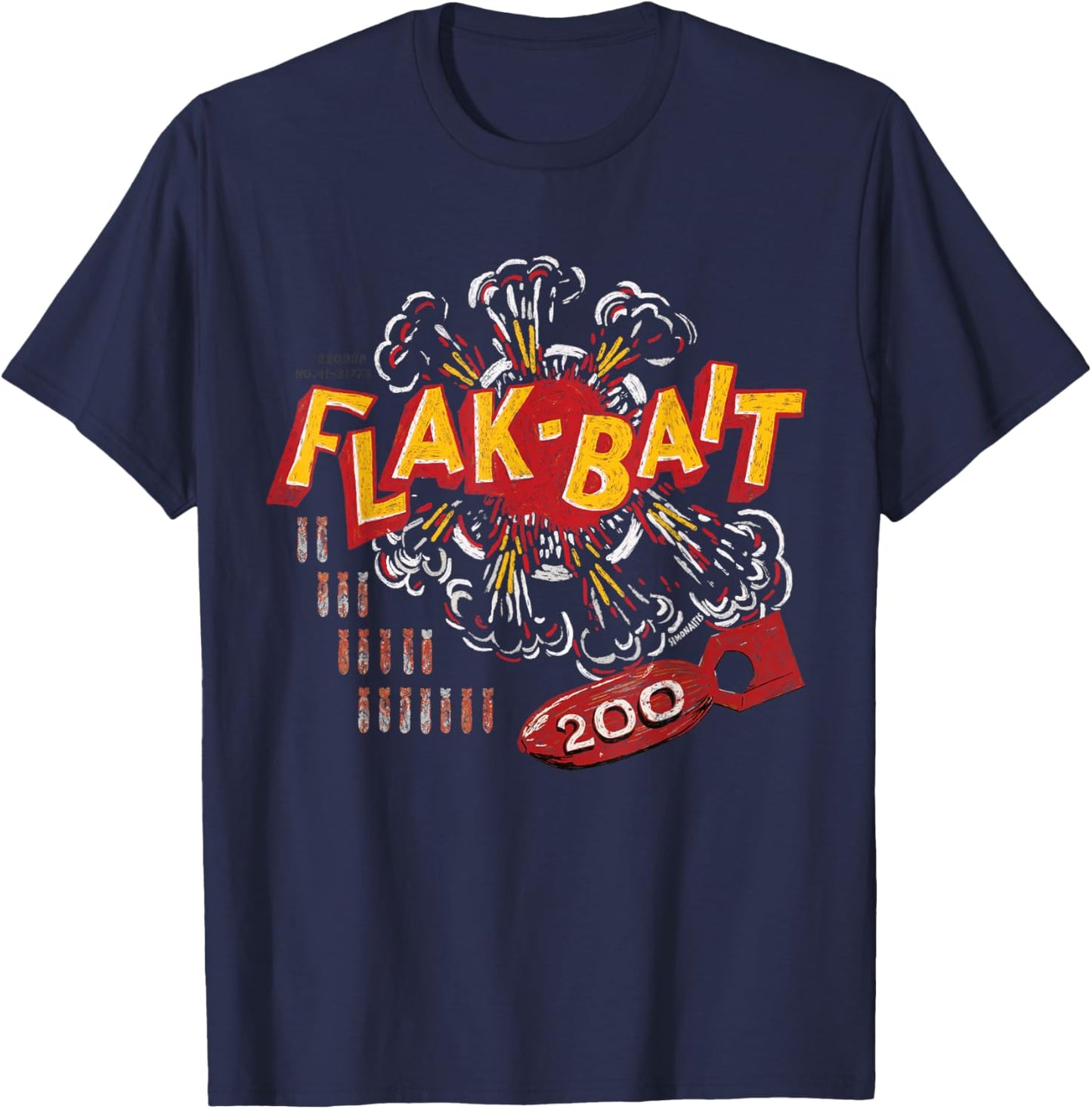 Flak-Bait | Martin B-26 Marauder WW2 Nose Art | Flak Bait T-Shirt - T-Shirt | Navy