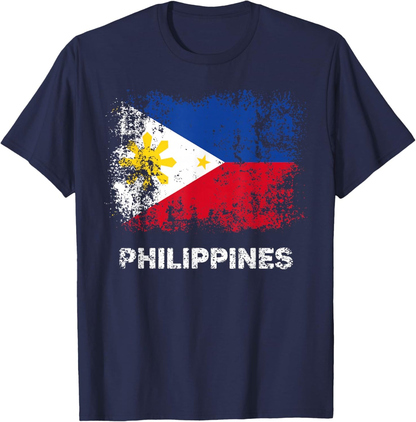 Philippine Flag Shirt Filipino Patriotic Philippines Flag T-Shirt - T-Shirt | Navy
