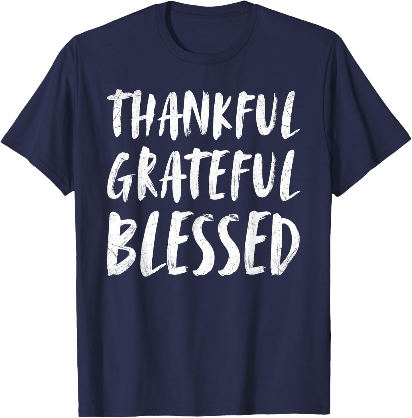 Retro Thankful Grateful Blessed Thanksgiving Men Women Kids T-Shirt - T-Shirt | Navy