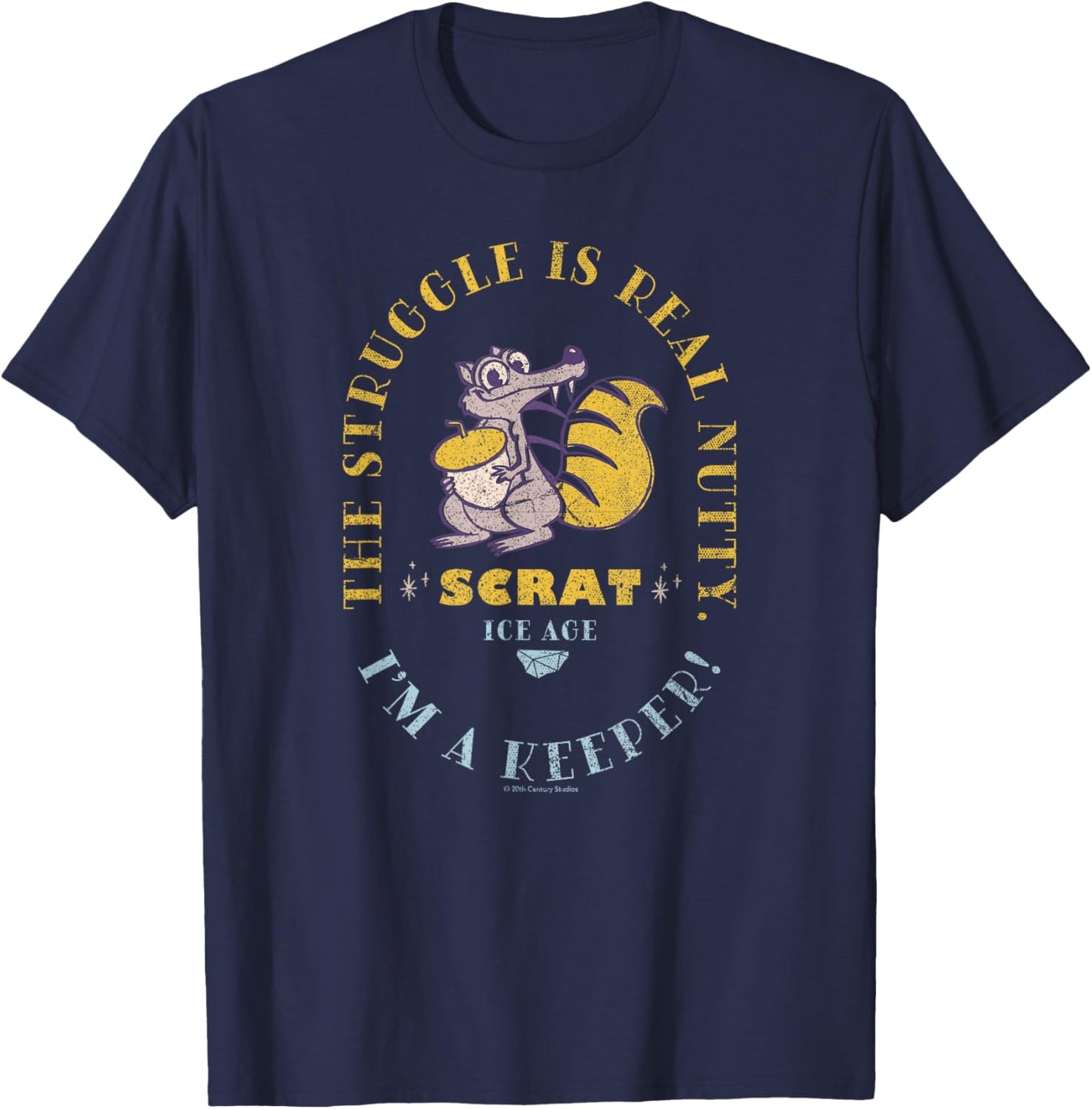 Ice Age Scrat The Struggle is Real Nutty T-Shirt - T-Shirt | Navy