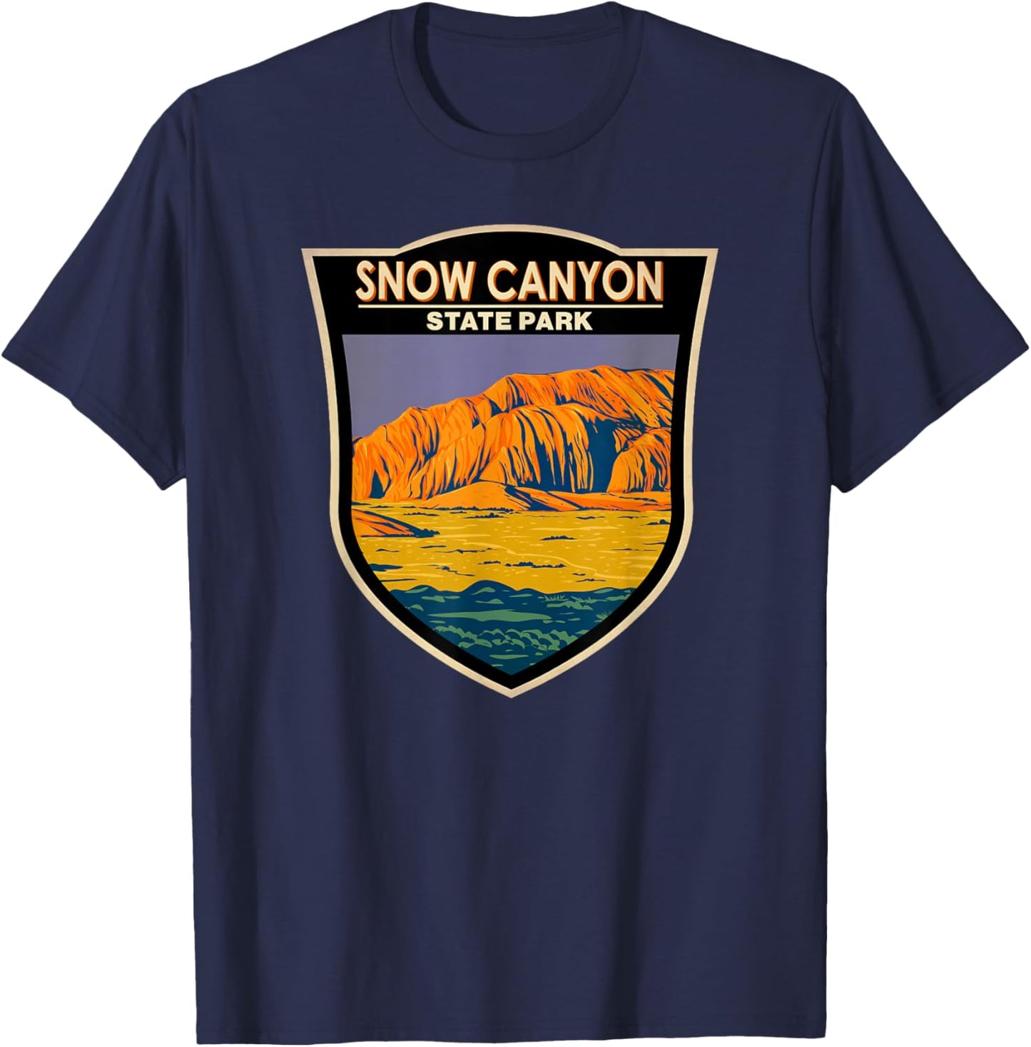 Snow Canyon State Park Utah Badge Vintage T-Shirt - T-Shirt | Navy