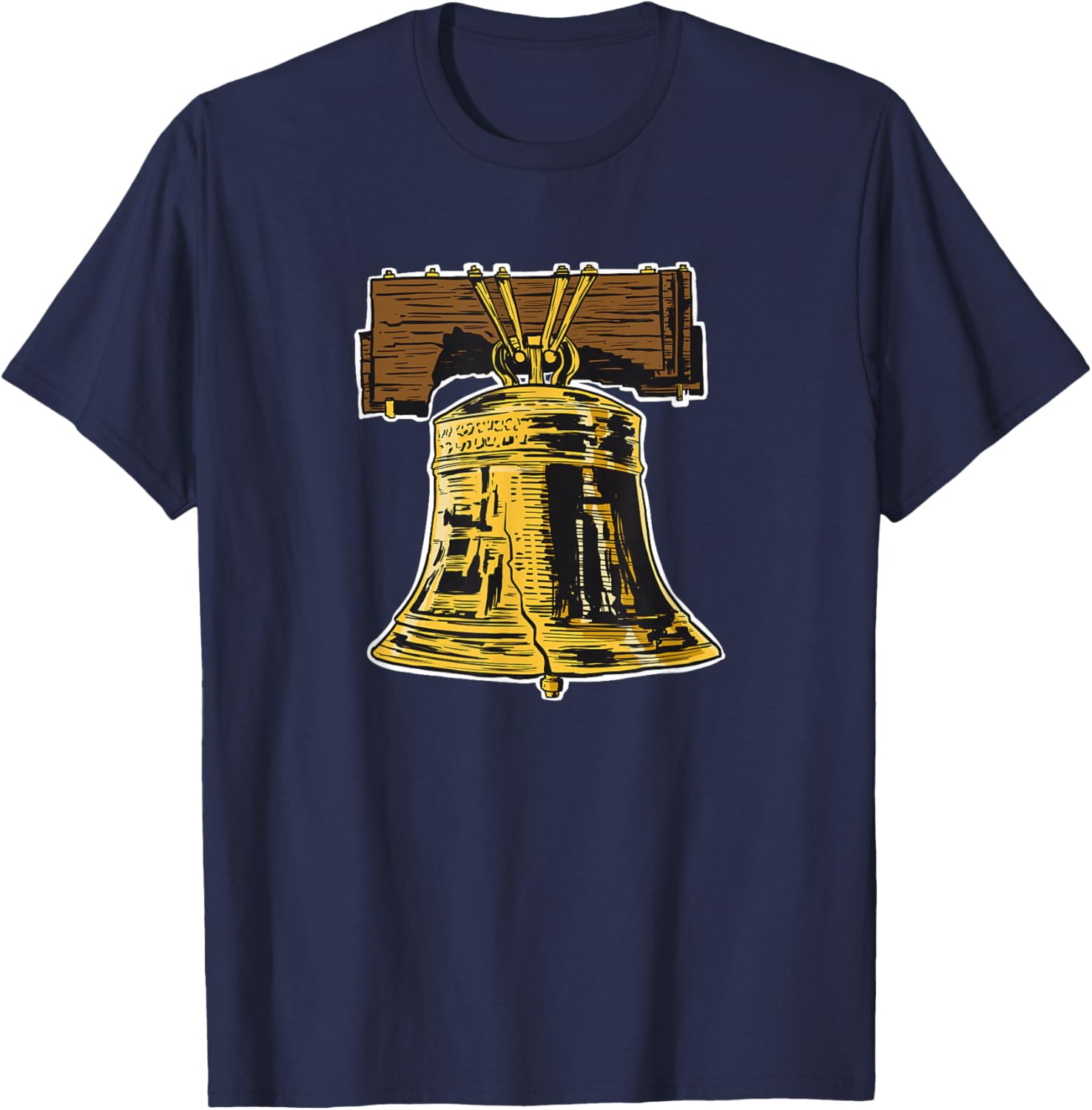 Miftees Philadelphia Liberty Bell Novelty Black Small Classic Fit Short Sleeve -Adults Women's Summer T-Shirt - T-Shirt | Navy