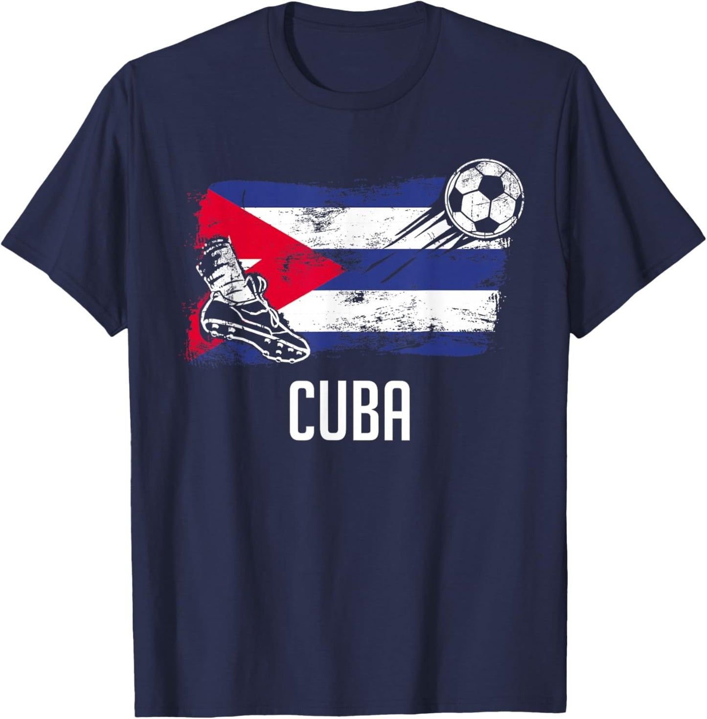 Cuba Flag Jersey Cuban Soccer Team Cuban T-Shirt - T-Shirt | Navy