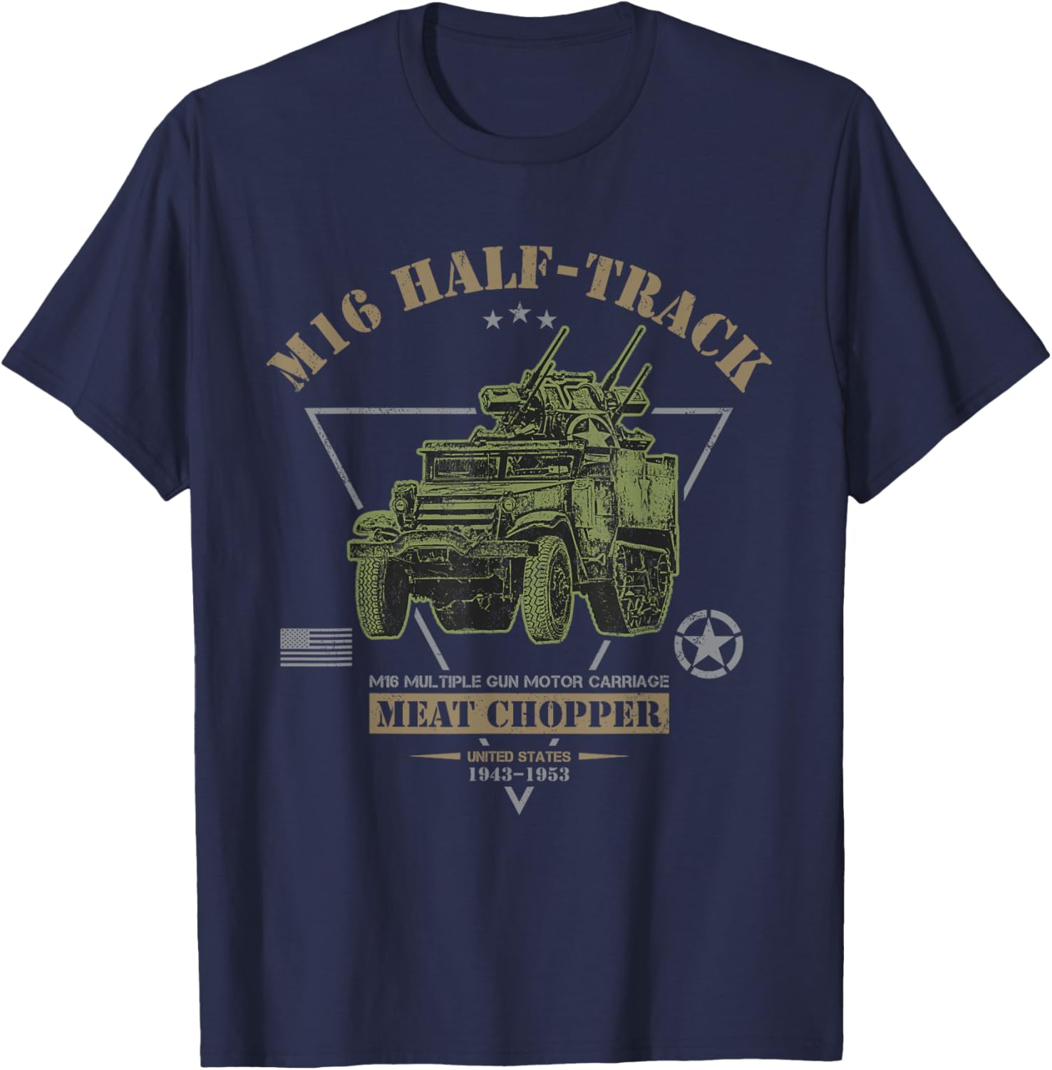M16 Half-Track "Meat Chopper" MGMC T-Shirt - T-Shirt | Navy