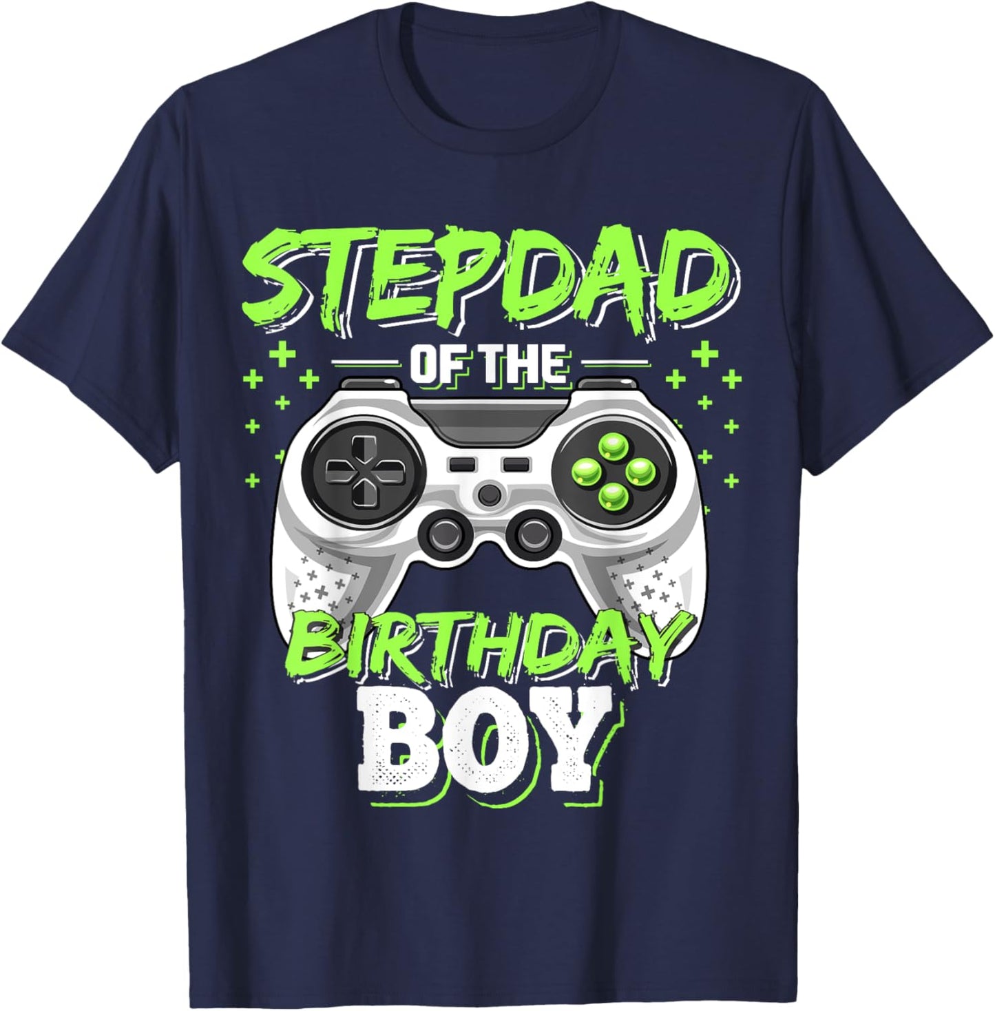 Stepdad of Birthday Boy Matching Video Game Birthday Party T-Shirt - T-Shirt | Navy
