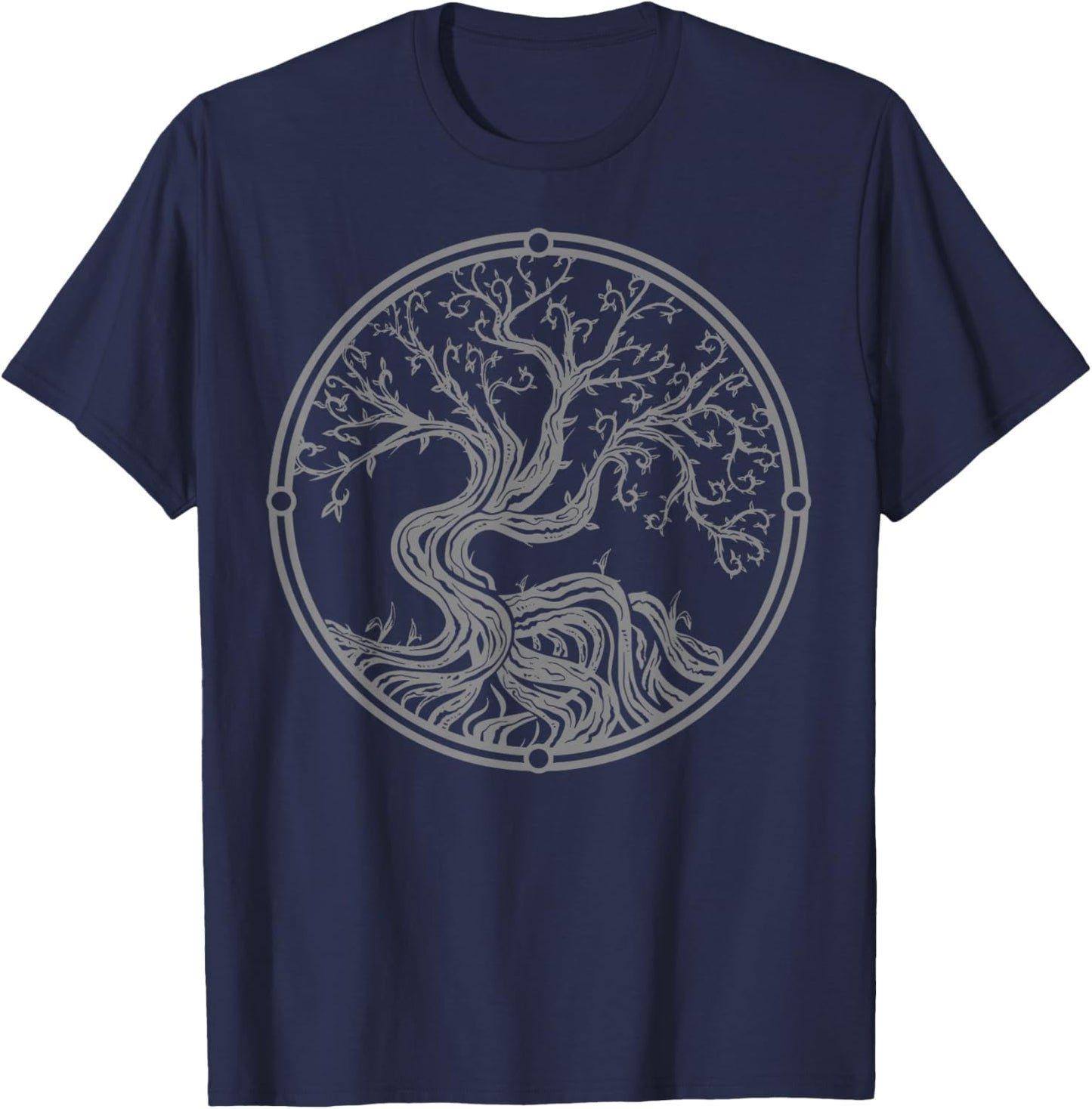 Tree Yggdrasil Viking Celtic Norse Life Symbol T-Shirt - T-Shirt | Navy