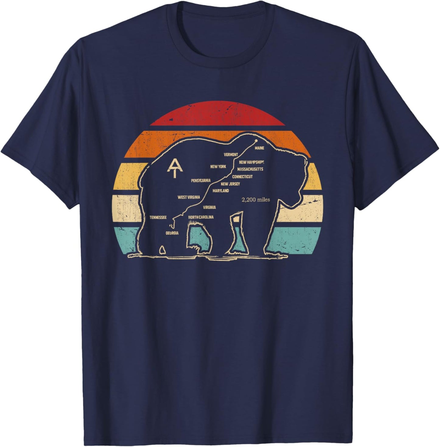 Appalachian Trail, Bear Symbol Of Appalachian National Park T-Shirt - T-Shirt | Navy