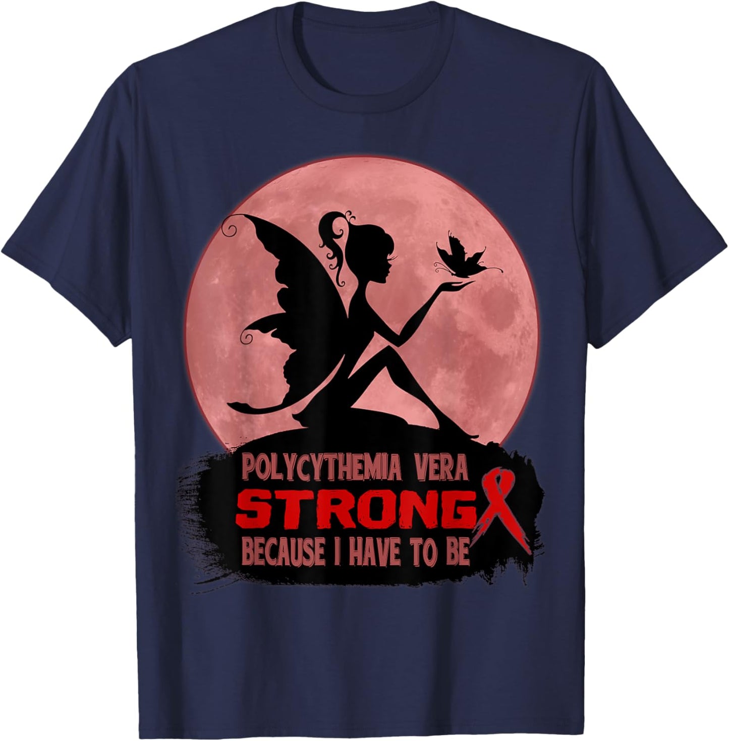 polycythemia vera Awareness designs -Adults Black Short Sleeve Modern Classic Small T-Shirt - T-Shirt | Navy