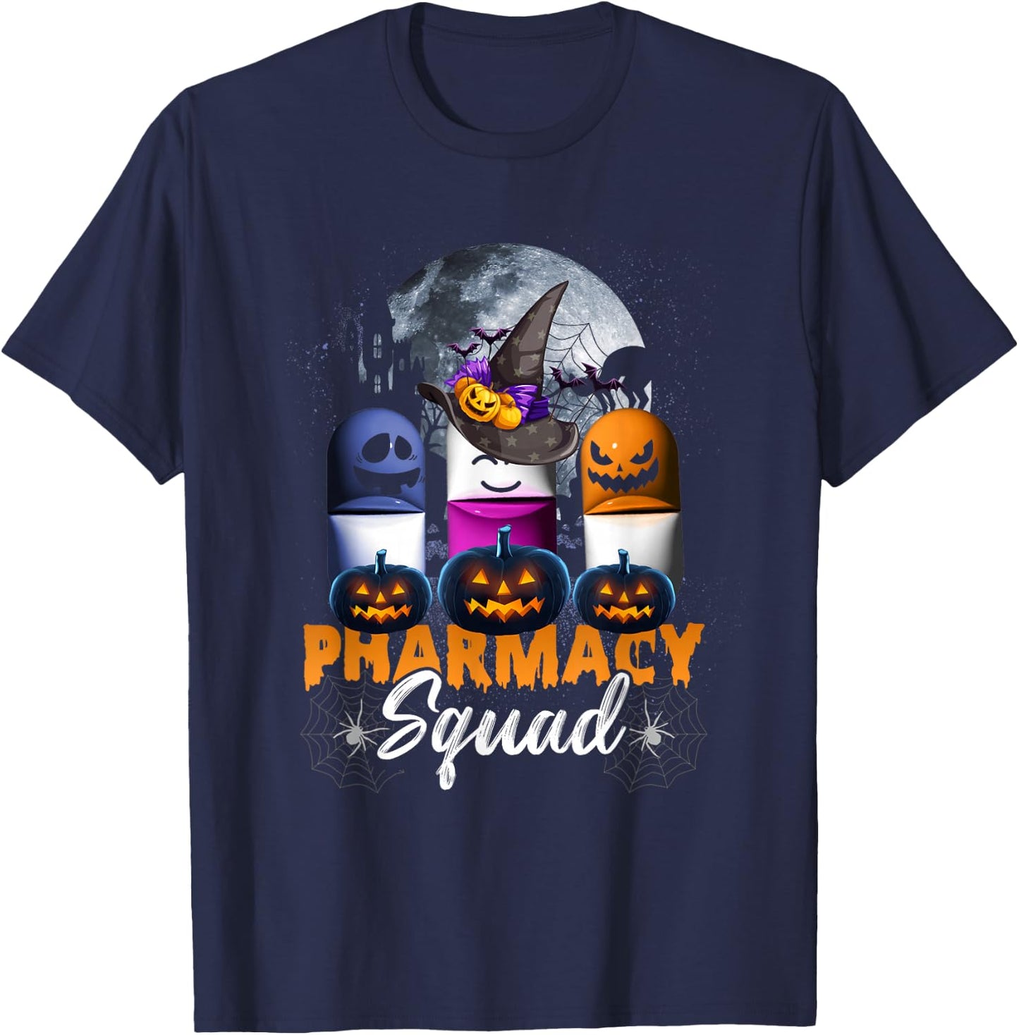 Witch Pills Pharmacy Pharmacist Squad Halloween Costume T-Shirt - T-Shirt | Navy