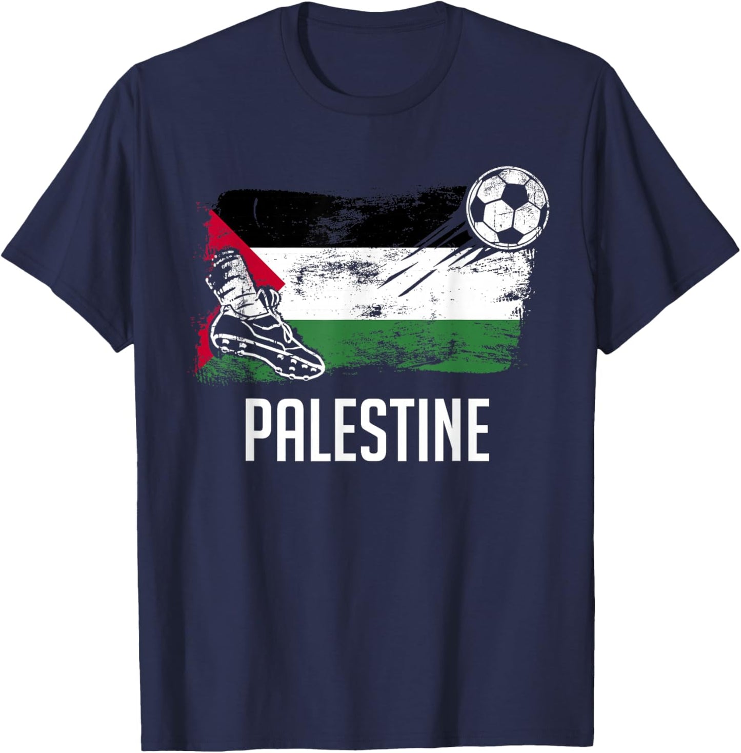 Palestine Flag Jersey Palestine Soccer Team Palestine T-Shirt - T-Shirt | Navy