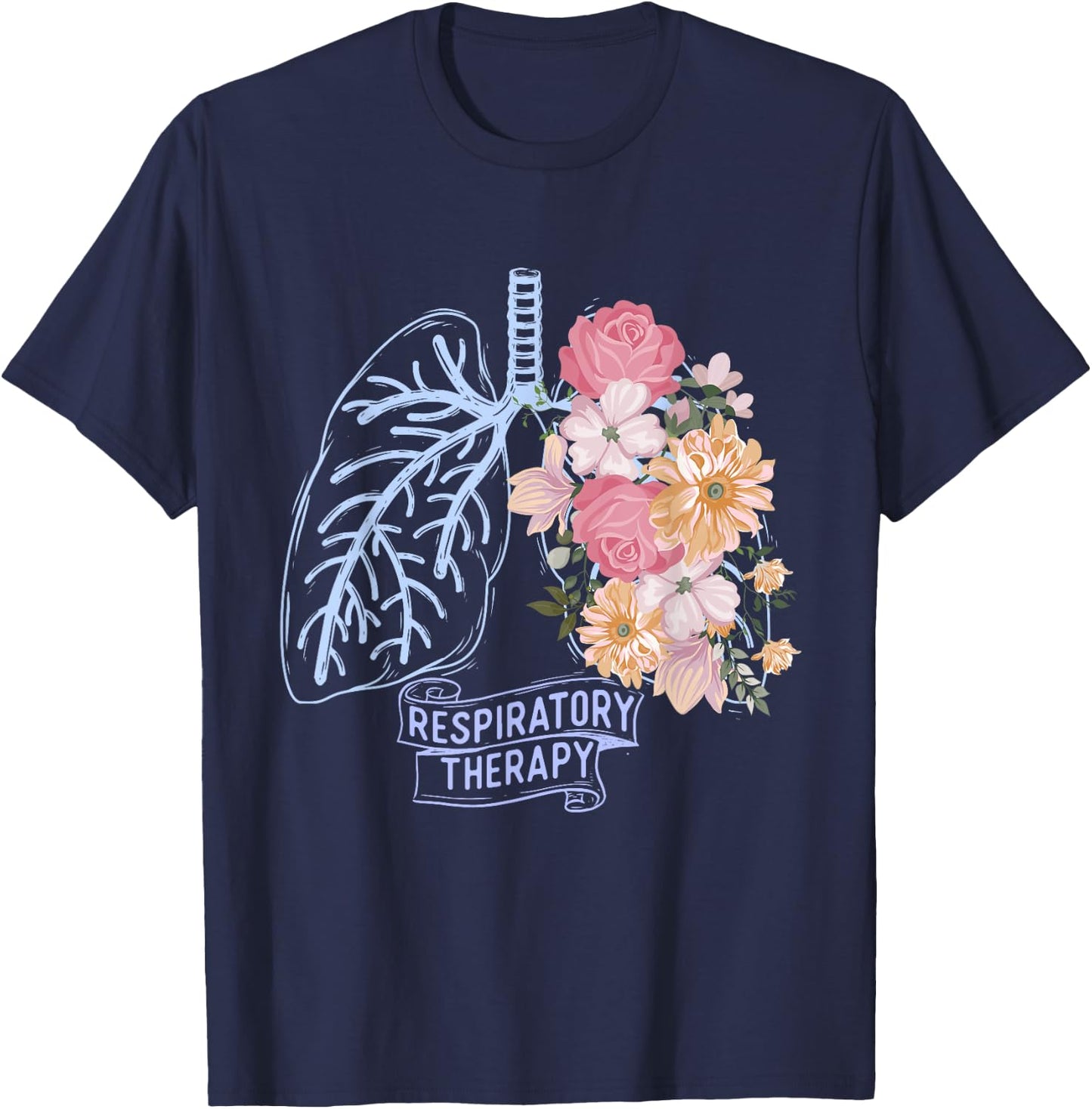 Respiratory Therapy - Respiratory Therapist RT Lungs T-Shirt - T-Shirt | Navy