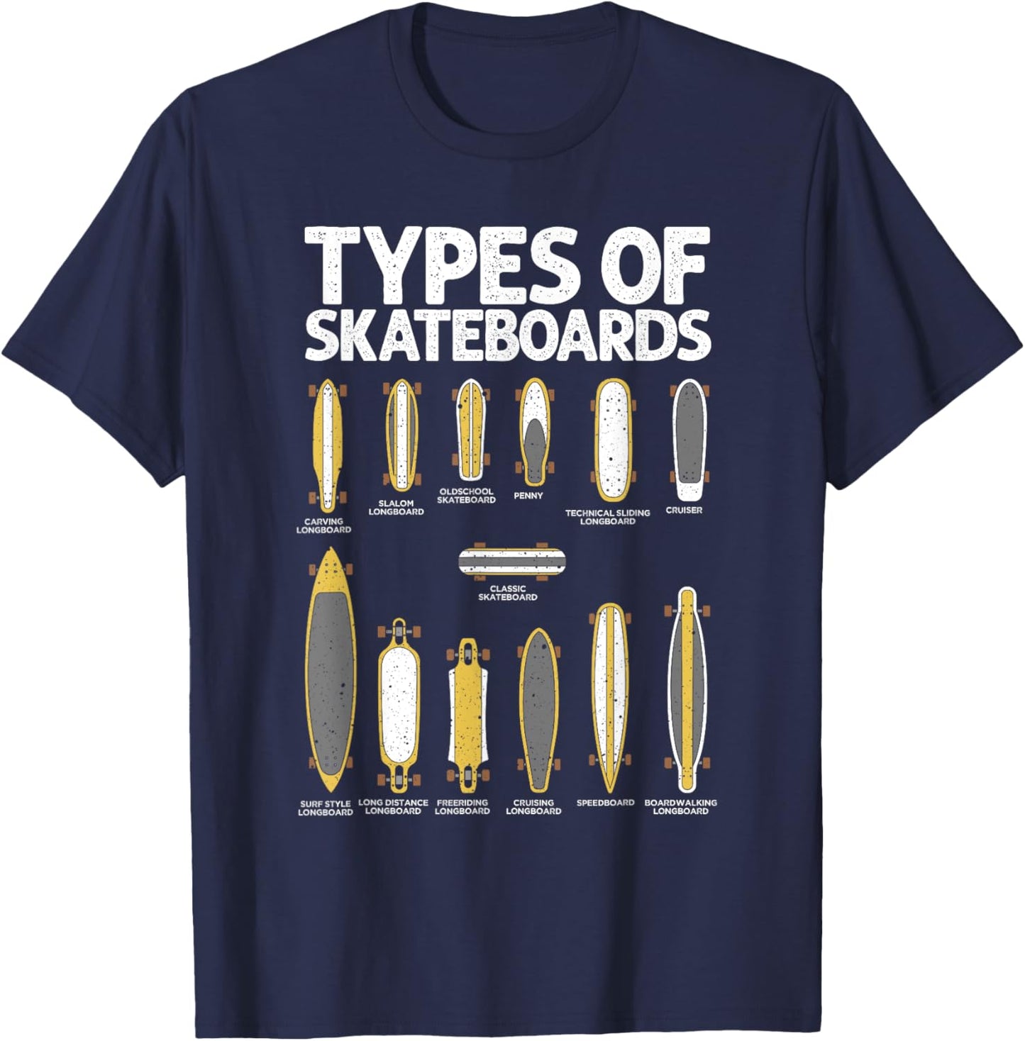 Funny Skateboard Art For Teens Boys Girls Skateboarding T-Shirt - T-Shirt | Navy