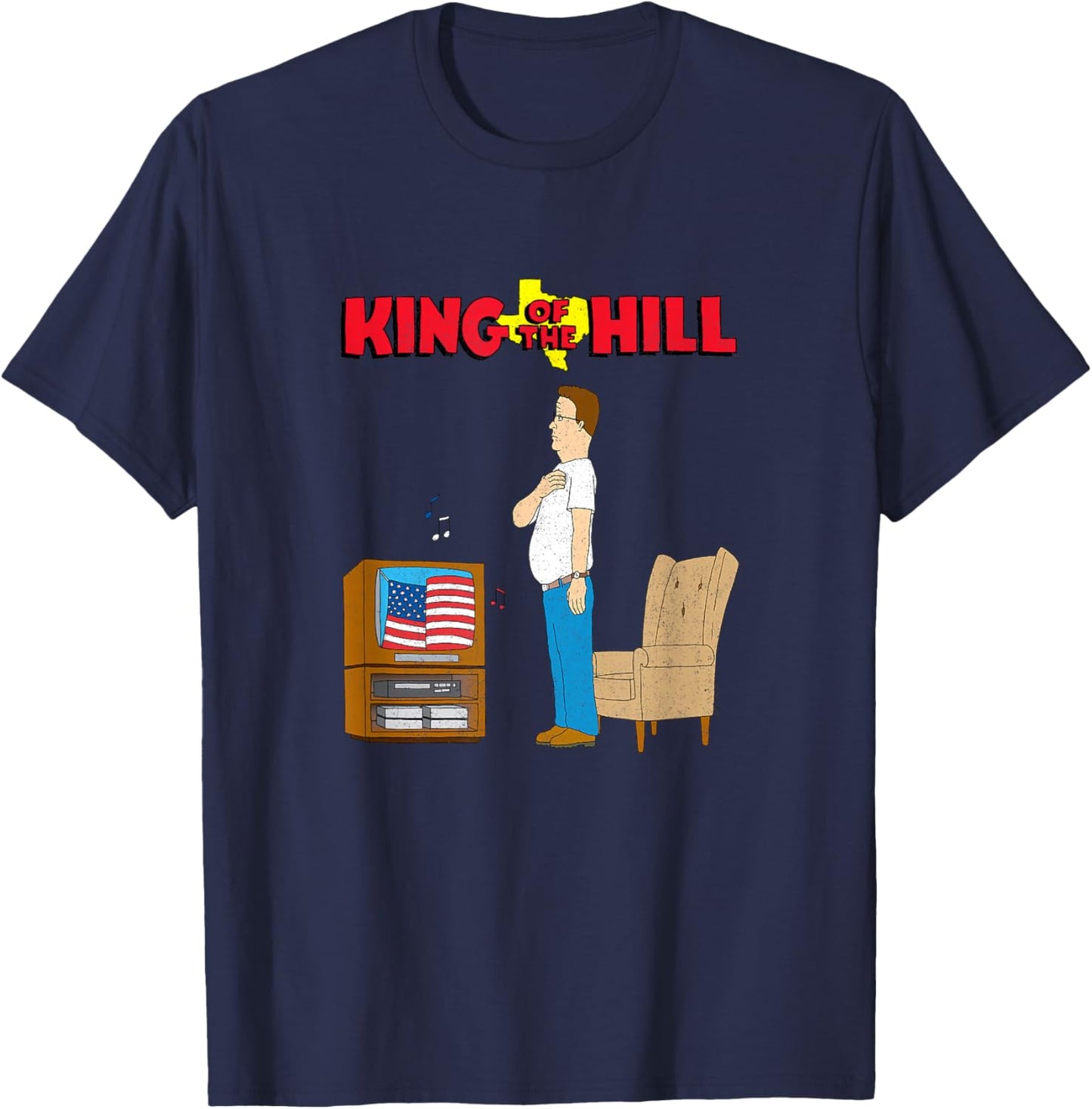 King of The Hill Hank Star Spangled Banner Cartoon T-Shirt - T-Shirt | Navy