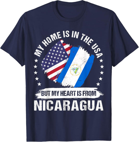American Patriot Nicaragua Flag American Nicaraguan Roots T-Shirt - T-Shirt | Navy