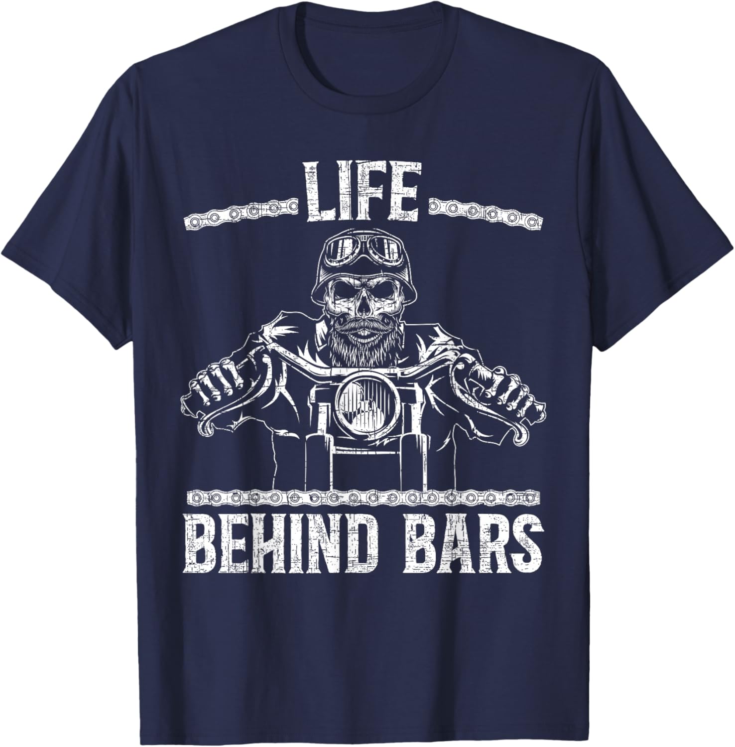 Life Behind Bars Biker Motorcycle T-Shirt - T-Shirt | Navy