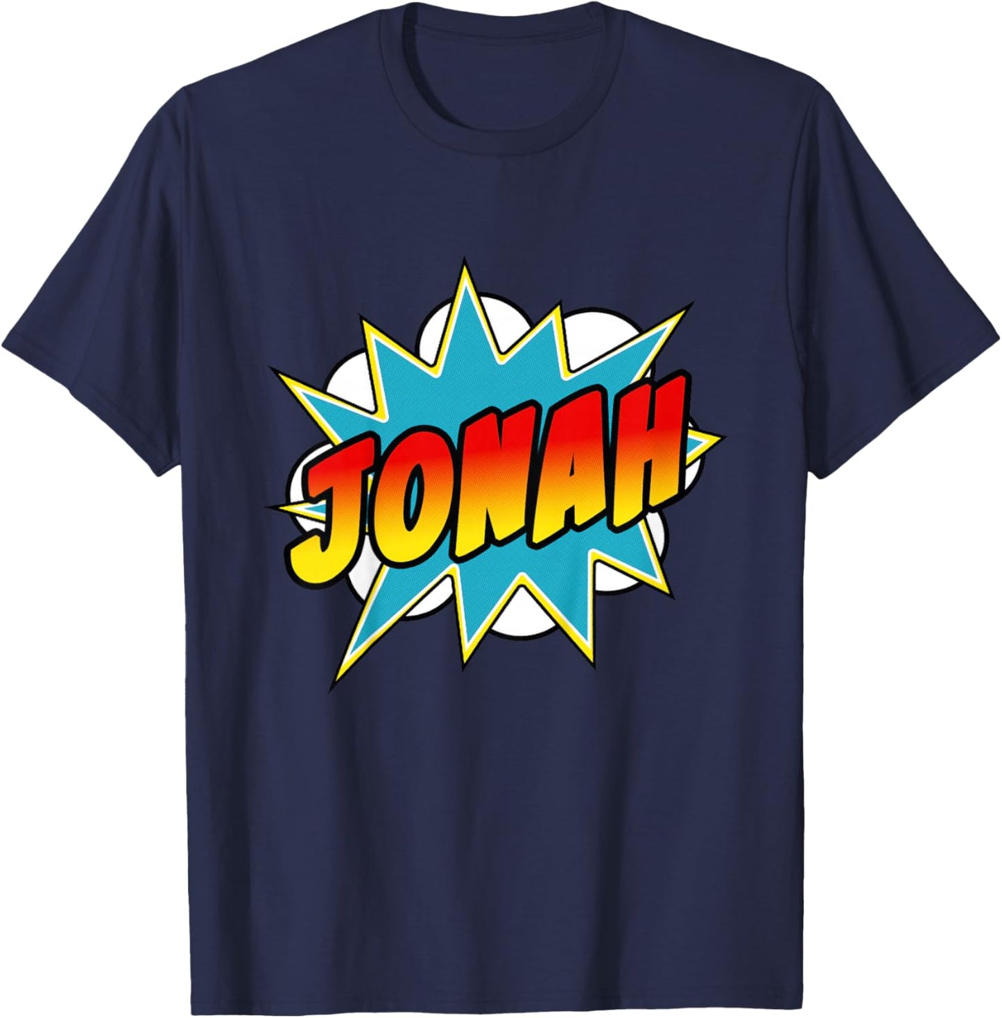 Boys Jonah Name Comic Book Superhero T-Shirt - T-Shirt | Navy