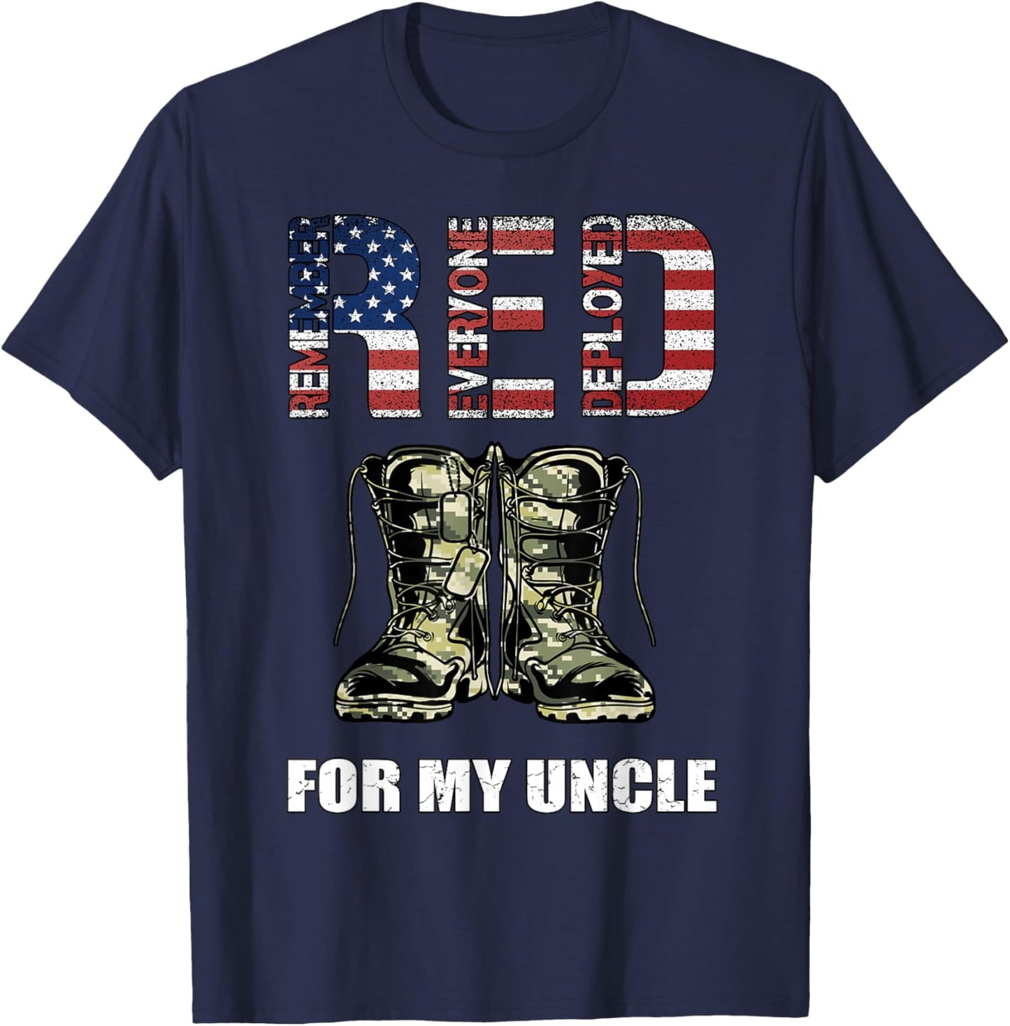 RED Friday For My Uncle Remember Everyone Deployed T-Shirt - T-Shirt | Navy