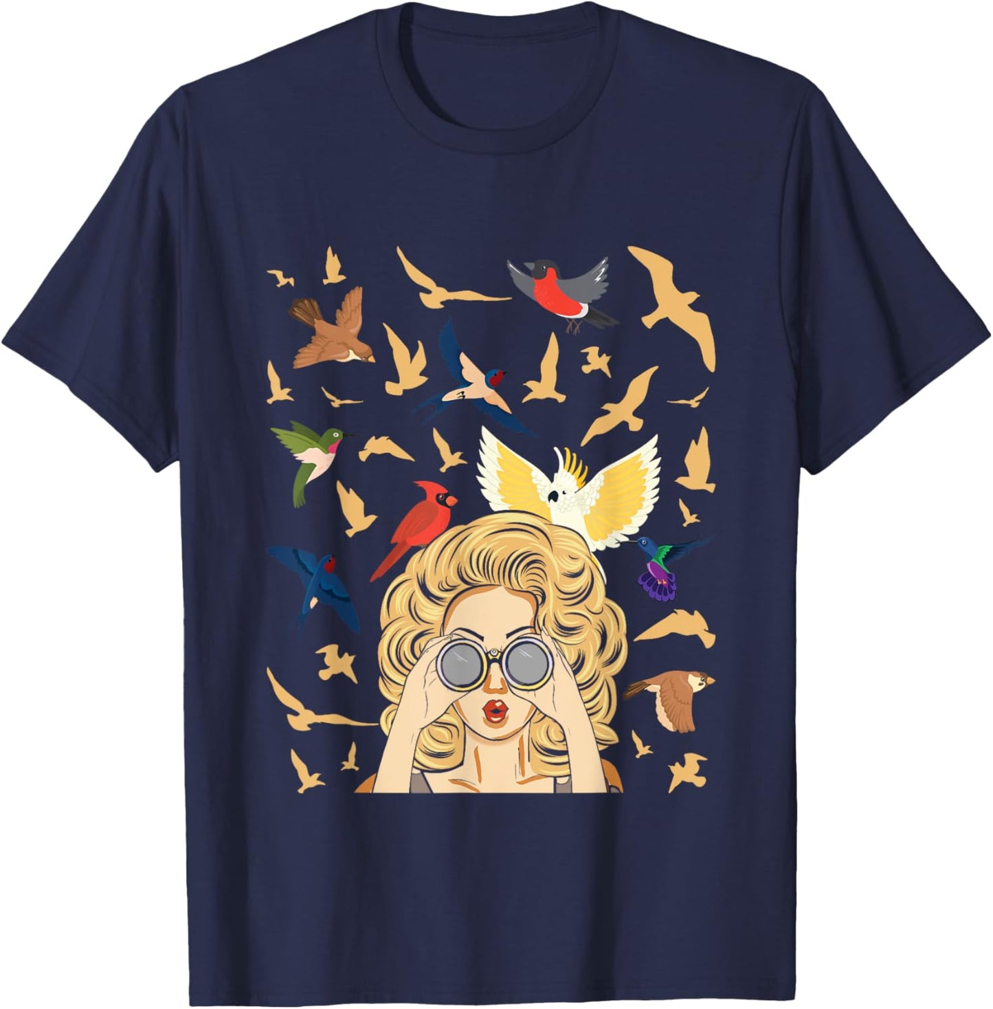 Bird Lover Birding Bird Watching Birder Bird Watcher T-Shirt - T-Shirt | Navy