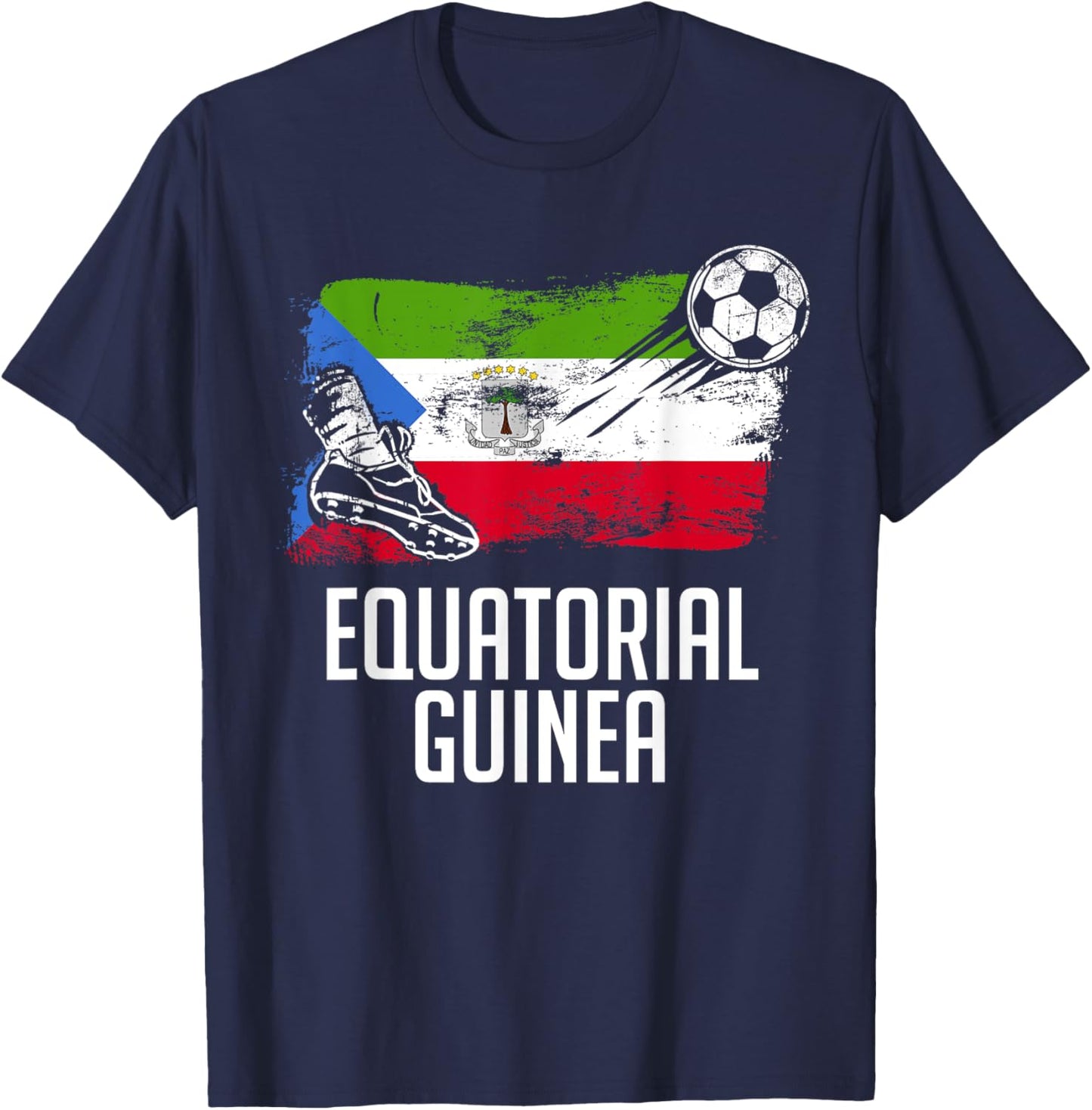 Equatorial Guinea Flag Jersey Guinean Soccer Team T-Shirt - T-Shirt | Navy
