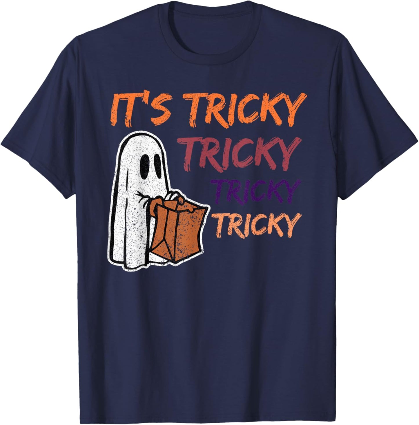 Funny Halloween Boo for Kids: It's Tricky Tricky Tricky T-Shirt - T-Shirt | Navy