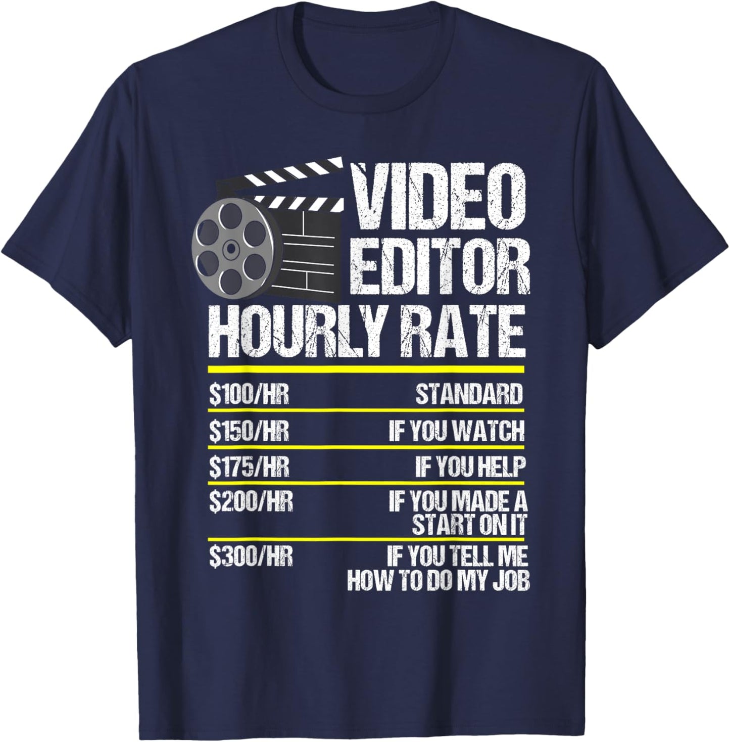 Video Editing Film Making video editor videographer T-Shirt - T-Shirt | Navy