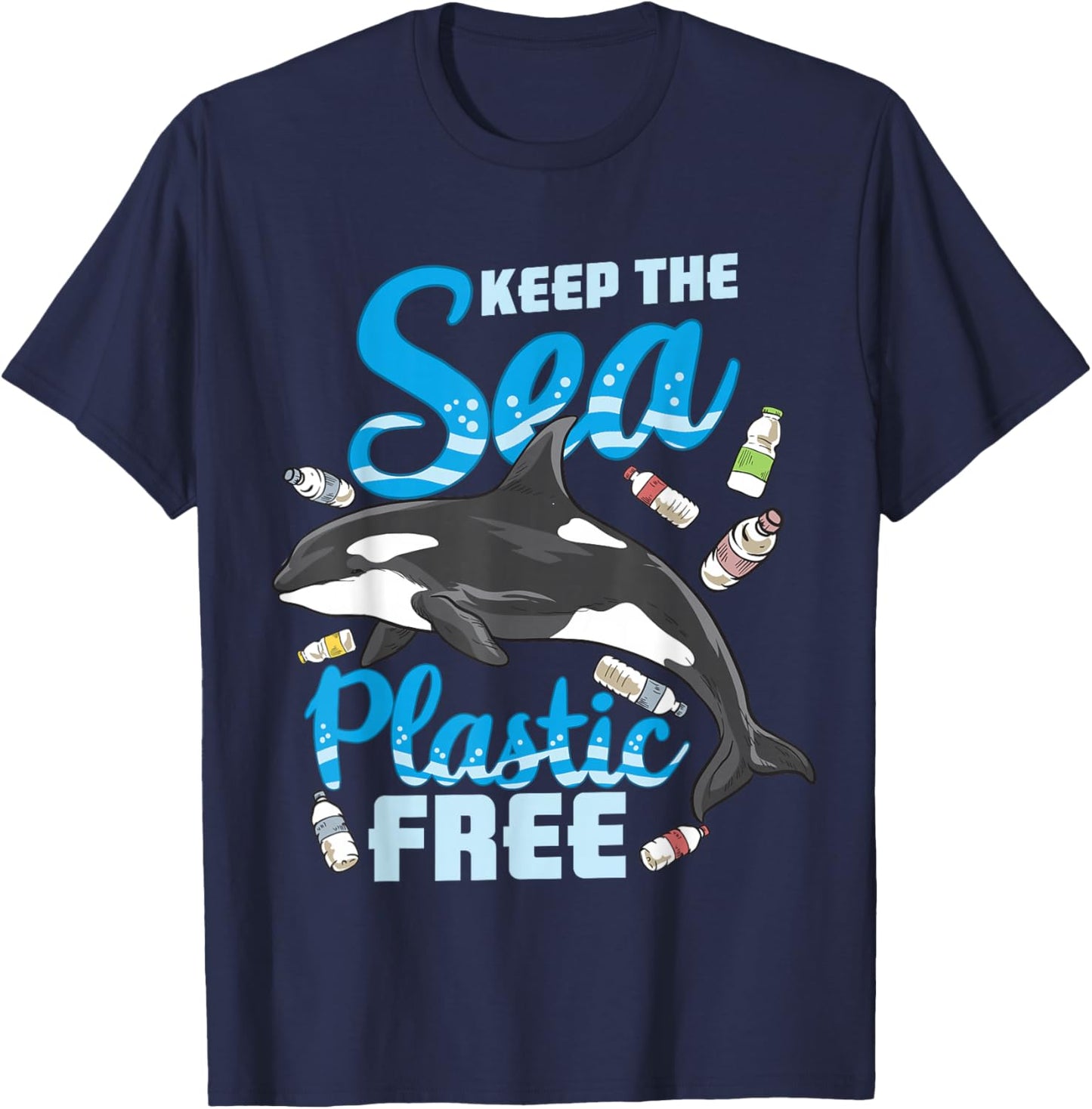 Keep The Sea Plastic Free - Stop Ocean Pollution - Whale T-Shirt - T-Shirt | Navy