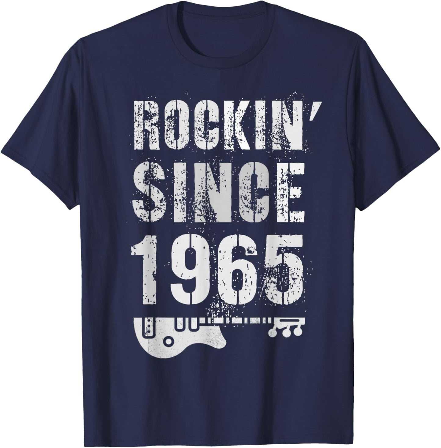 Rockin' Awesome Since 1965 Legendary Rockstar 60th Birthday T-Shirt - T-Shirt | Navy