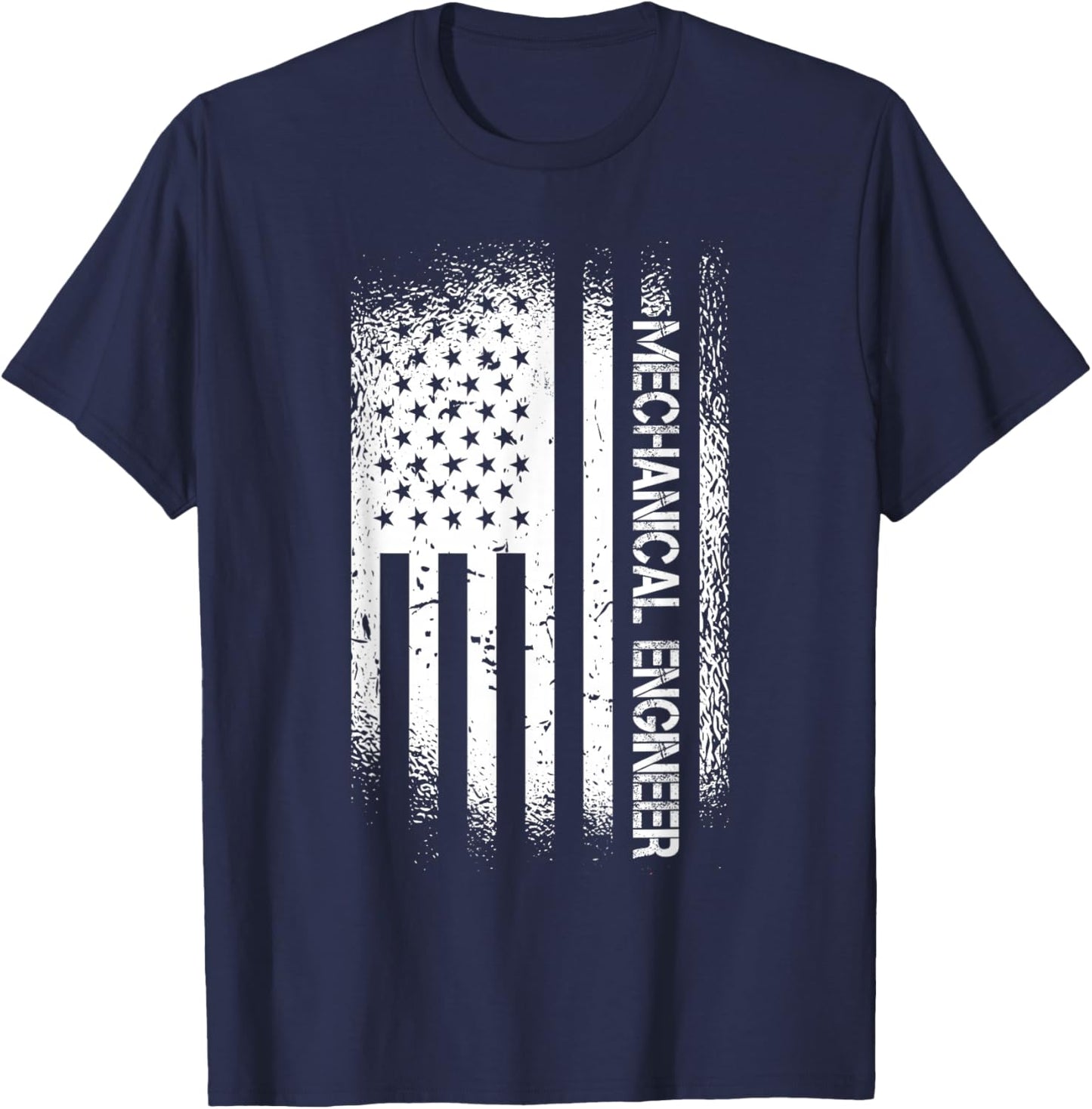 Patriotic Mechanical Engineer With American Flag T-Shirt - T-Shirt | Navy