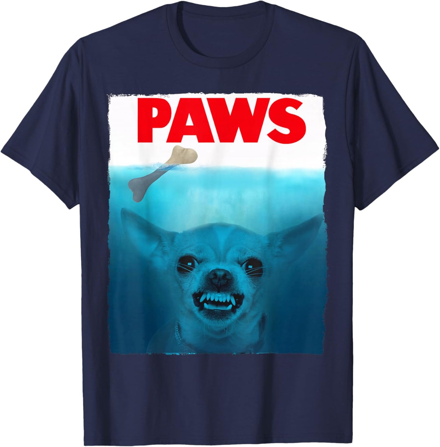 Chihuahua Dog Paws Cute Movie Poster Pet Funny T-Shirt - T-Shirt | Navy