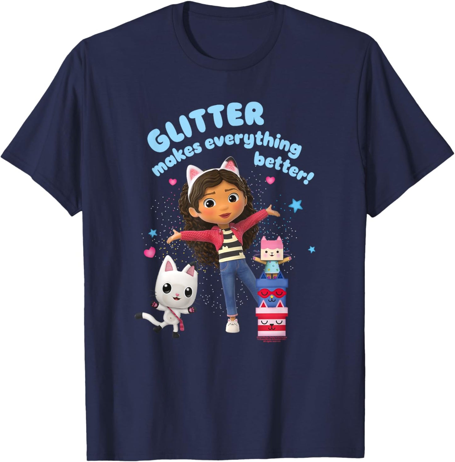 Gabby's Dollhouse Glitter Makes Everything Better T-Shirt - T-Shirt | Navy