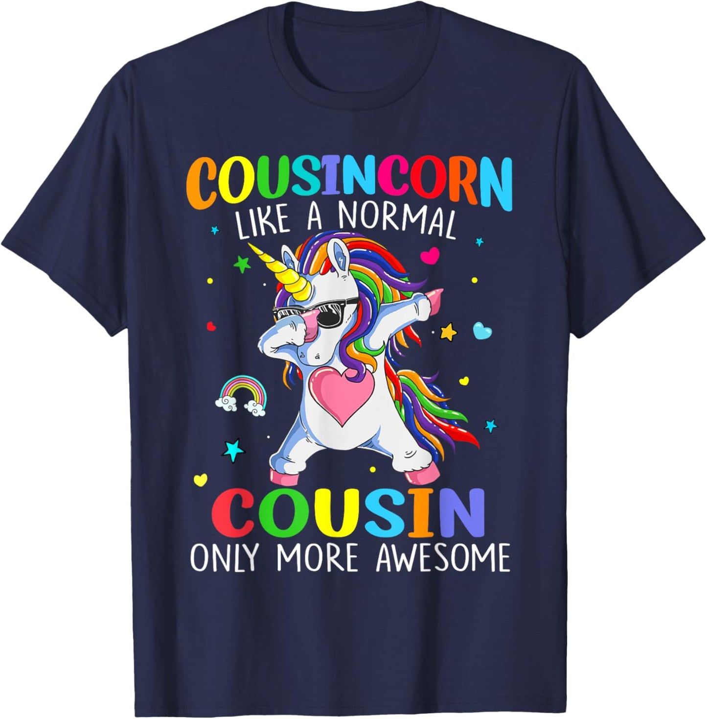 Cousincorn Like A Cousin Only Awesome Dabbing Unicorn T-Shirt - T-Shirt | Navy