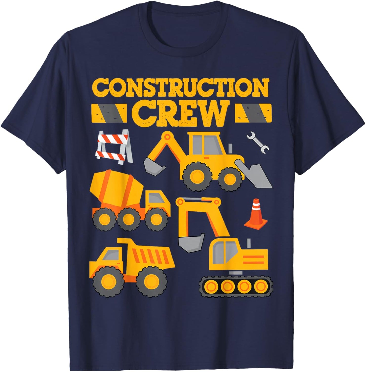 Construction Crew Worker Excavator Shirt Toddler Boys Girls T-Shirt - T-Shirt | Navy