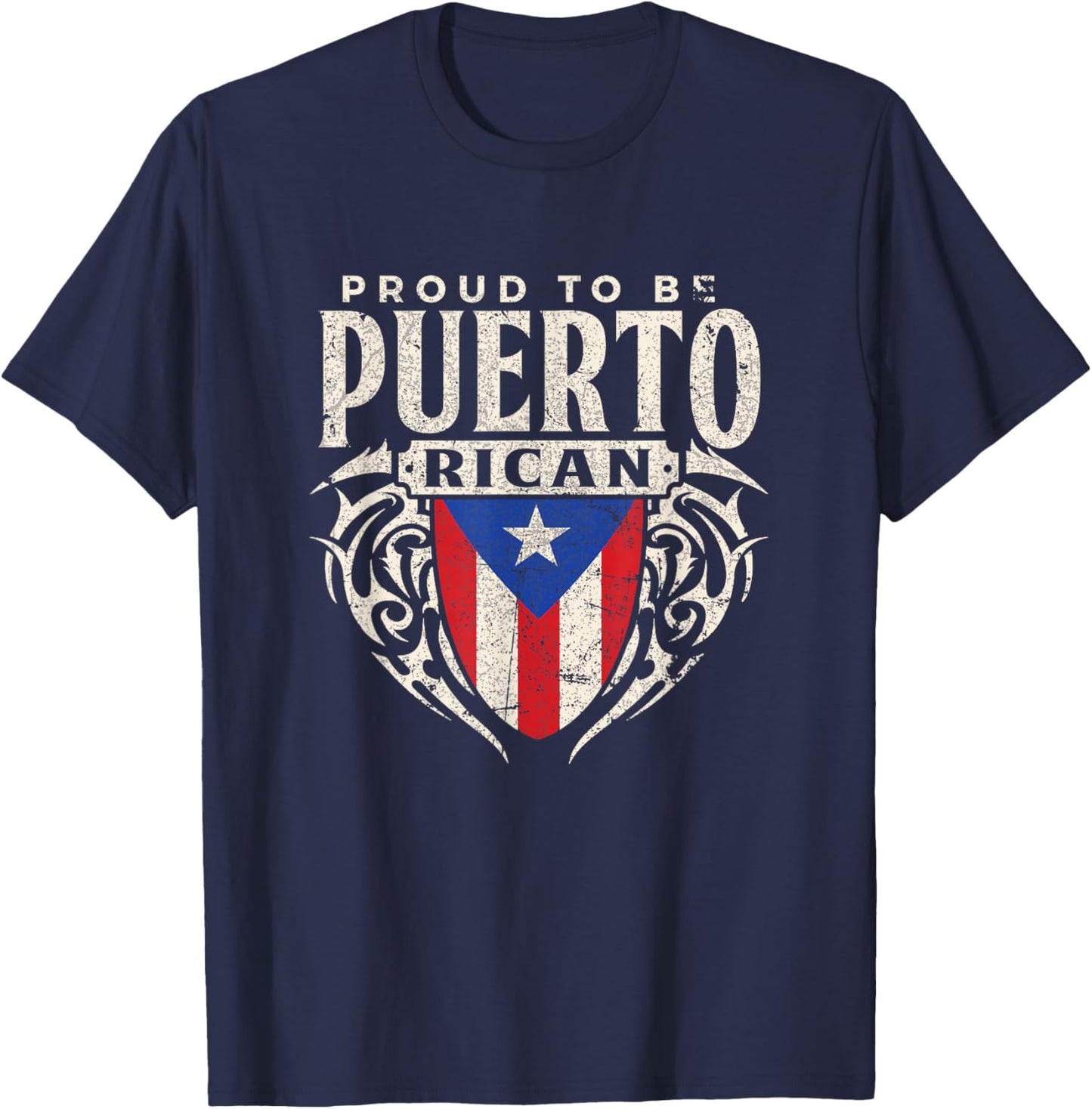 Puerto Rico Flag Proud To Be Puerto Rican Souvenir Men T-Shirt - T-Shirt | Navy