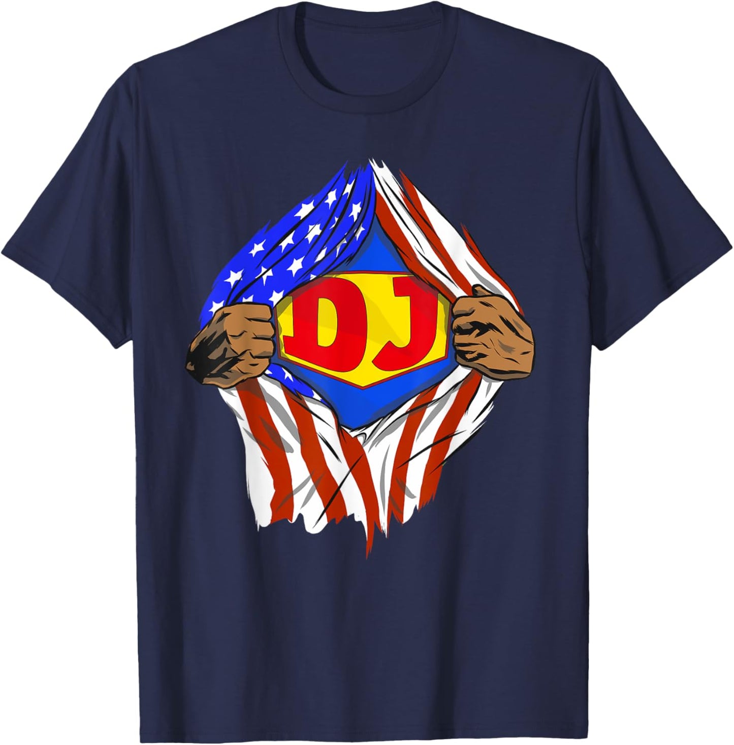 Funny Super Dj Hero Job T-Shirt - T-Shirt | Navy