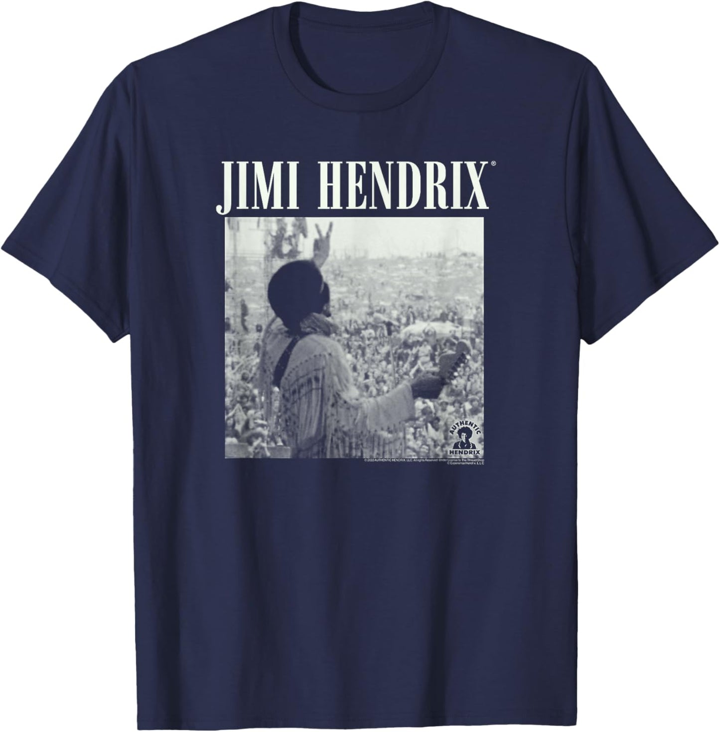 Jimi Hendrix Live at Woodstock T-Shirt - T-Shirt | Navy
