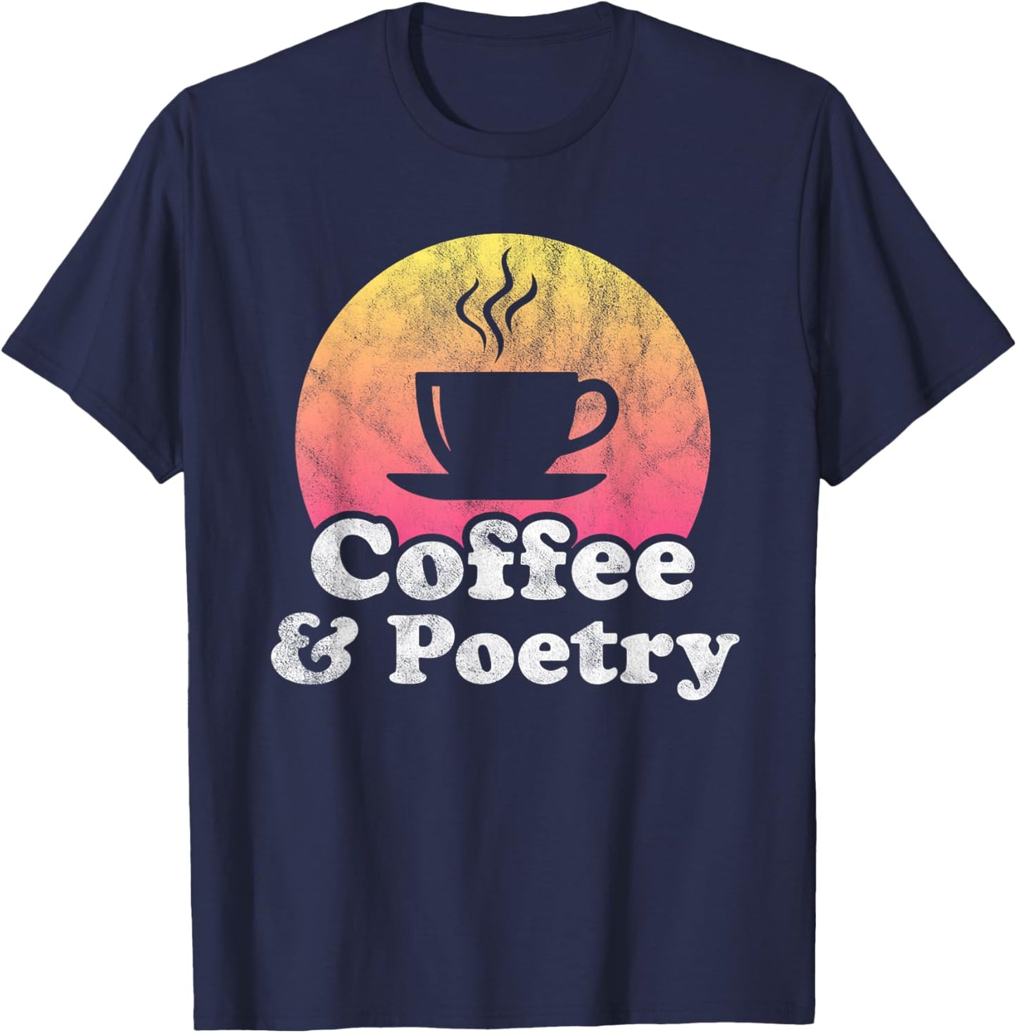 Coffee and Poetry T-Shirt - T-Shirt | Navy