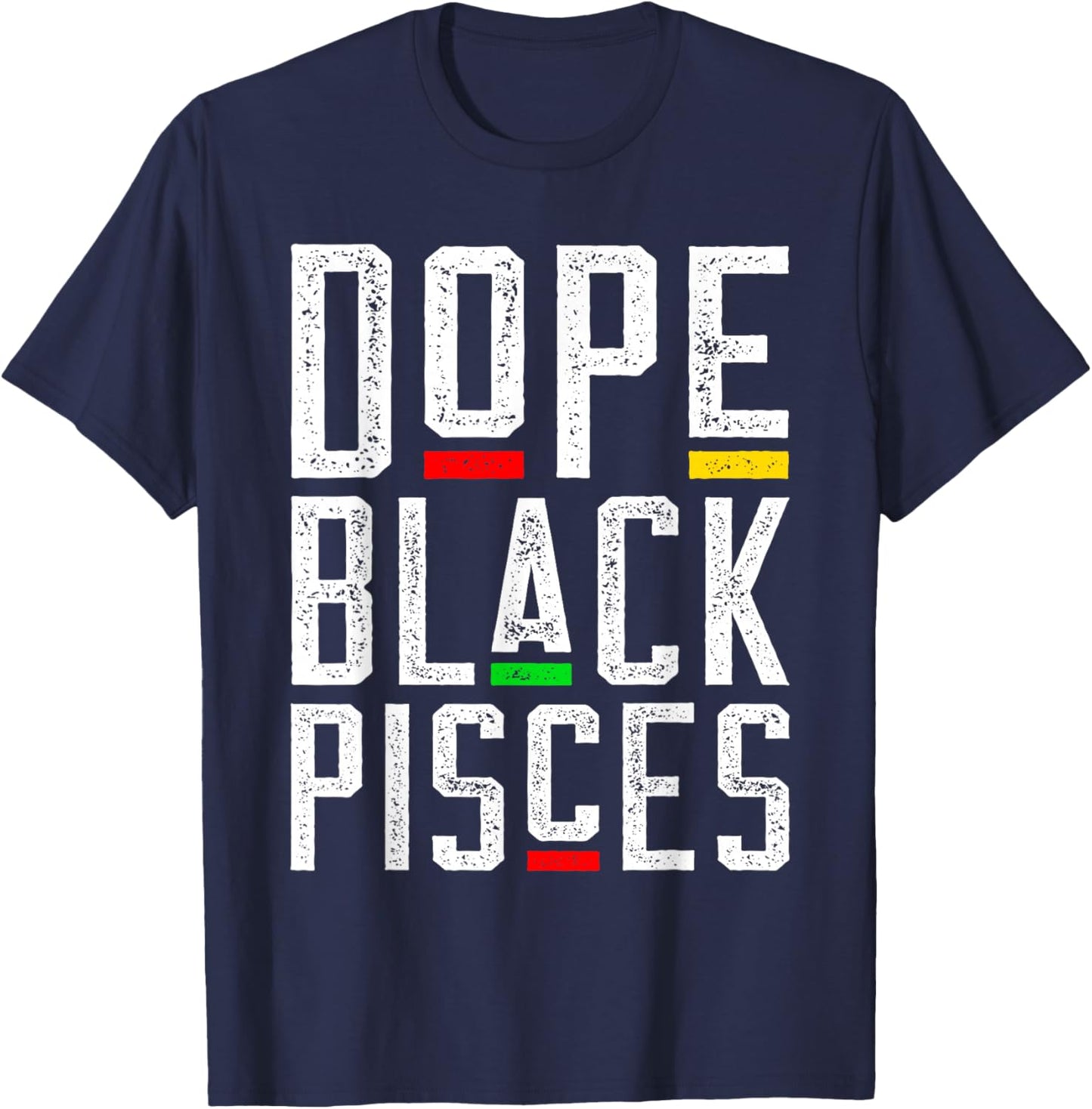 Dope Black Pisces Zodiac Sign Astrology T-Shirt - T-Shirt | Navy