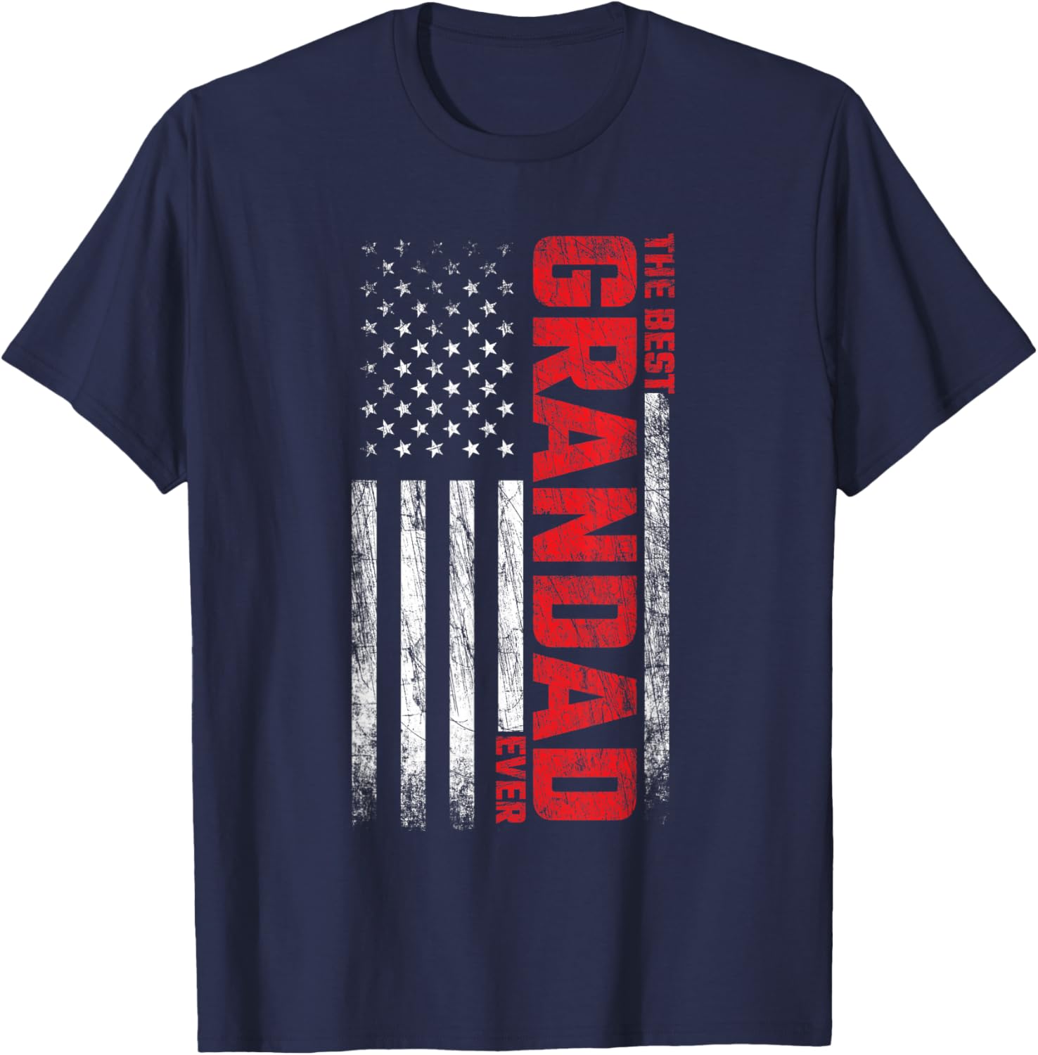 Grandad - Grandpa - American Flag - Best Grandad Ever Women Men T-Shirt - T-Shirt | Navy