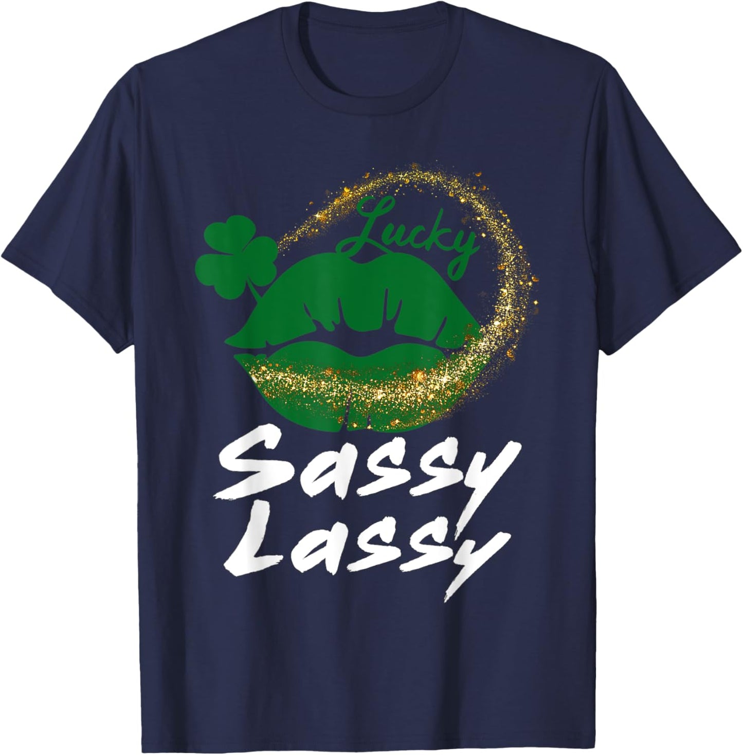 Vintage Sassy Lassy Funny Saint Patricks Day Girls T-Shirt - T-Shirt | Navy