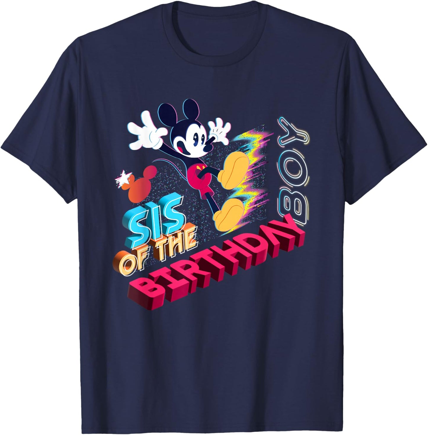 Disney Mickey Mouse Family Star Sis of The Birthday Boy T-Shirt - T-Shirt | Navy