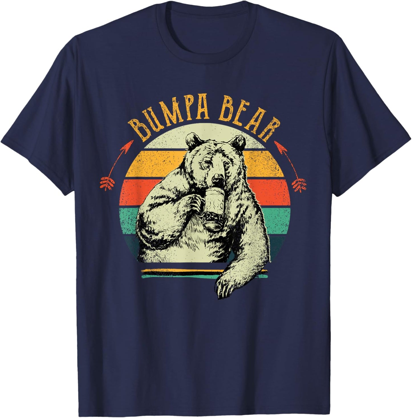 Vintage Bumpa Bear Shirt Funny Fathers Day T-Shirt - T-Shirt | Navy