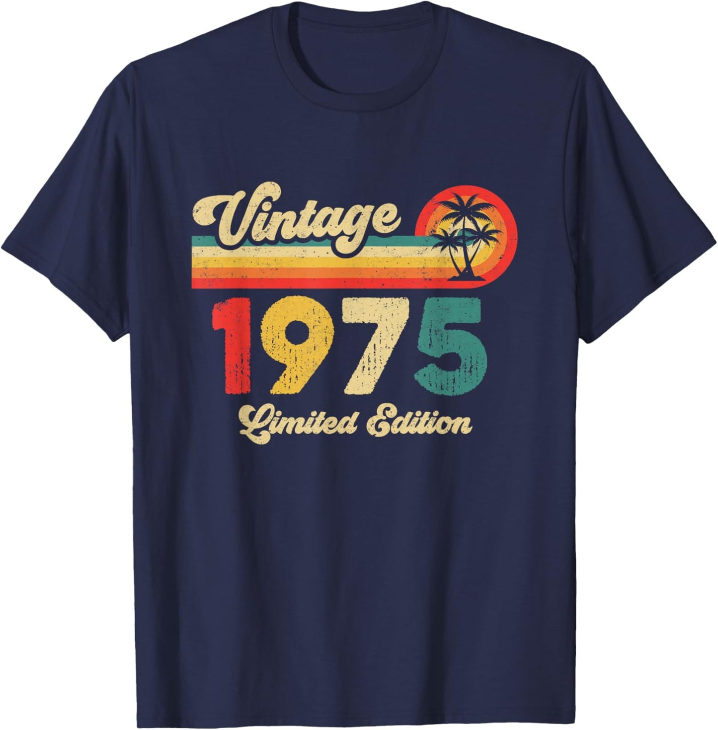Vintage 1975 Birthday Men Women Retro Legend Since 1975 T-Shirt - T-Shirt | Navy